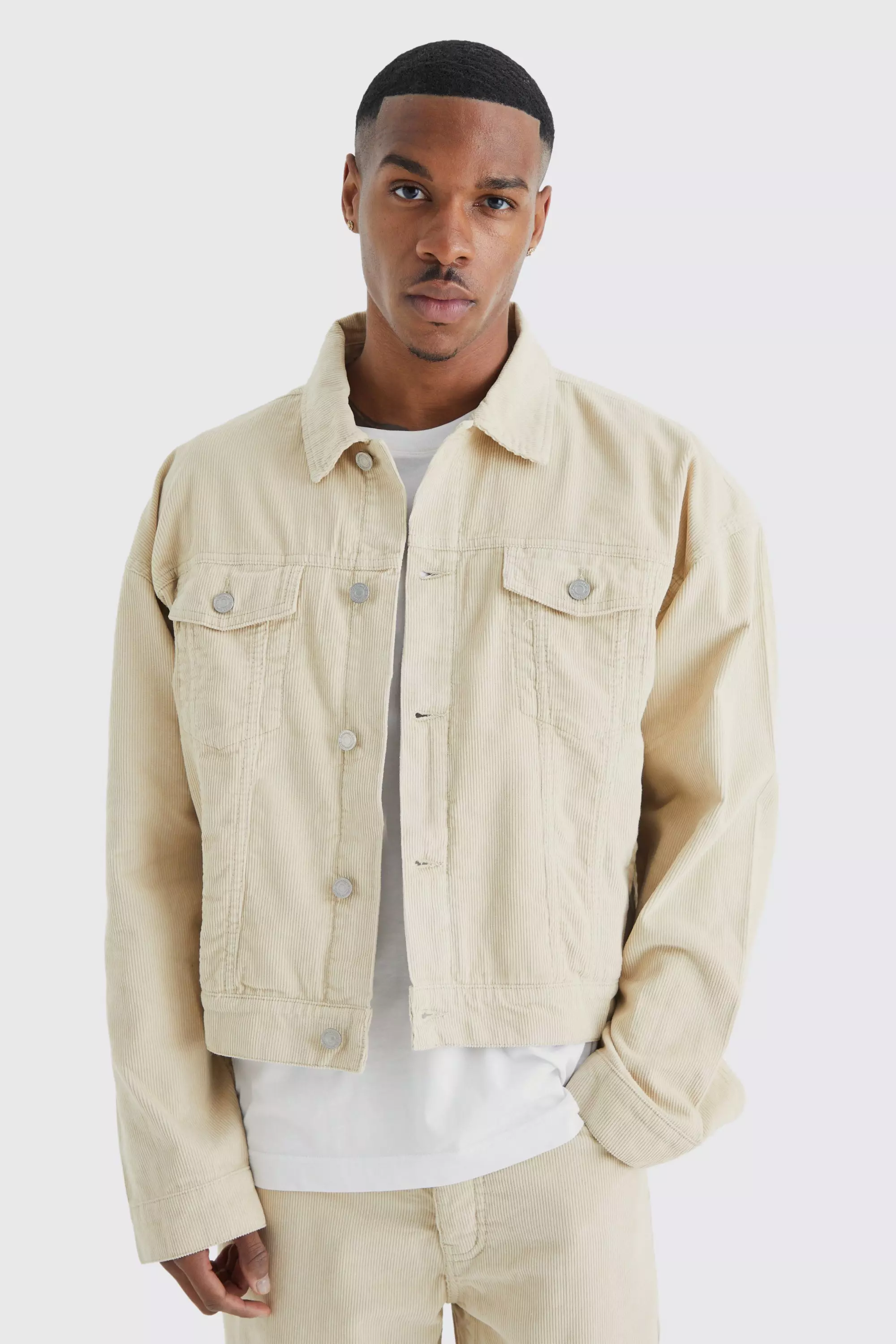 Mens beige 2025 cord jacket