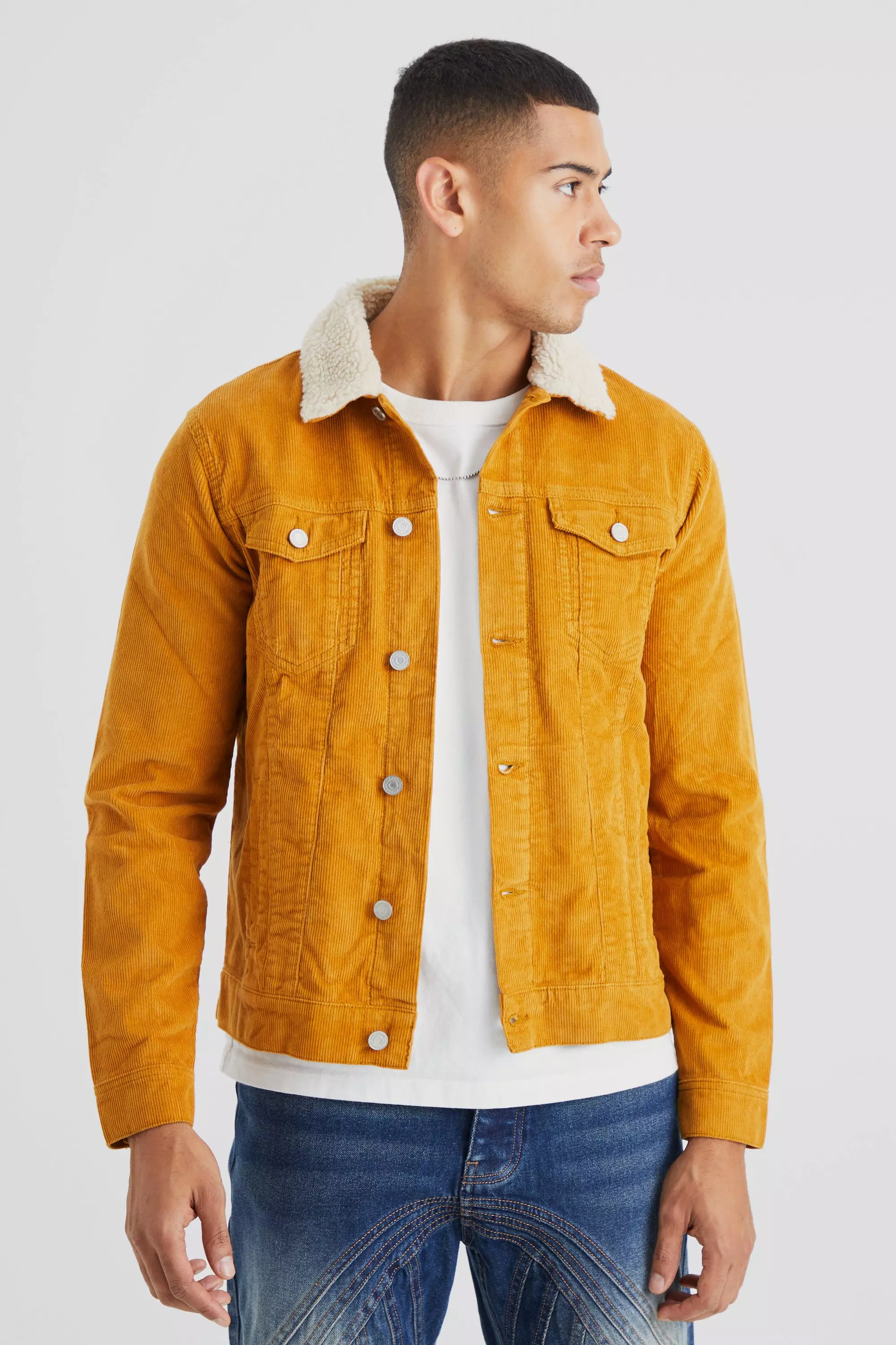 Men Collar Neck Tan Corduroy Faux Fur Jacket at Rs 1399/piece in Gurgaon