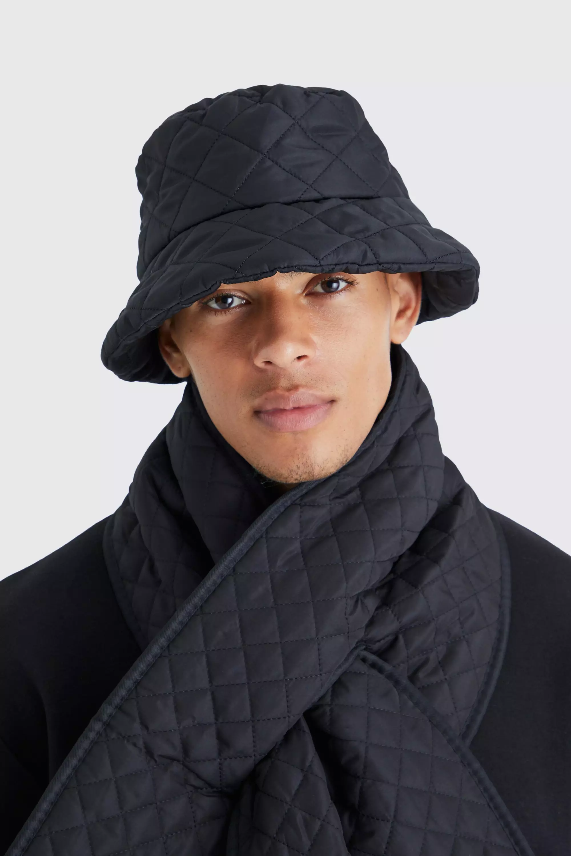 High Shine Nylon Quilted Bucket Hat