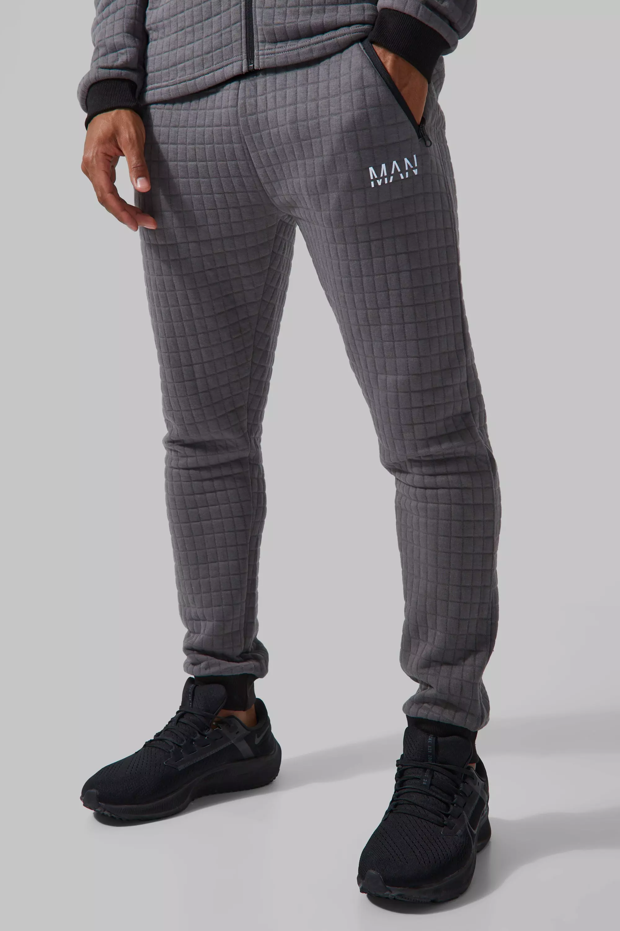 Boohooman best sale grey joggers