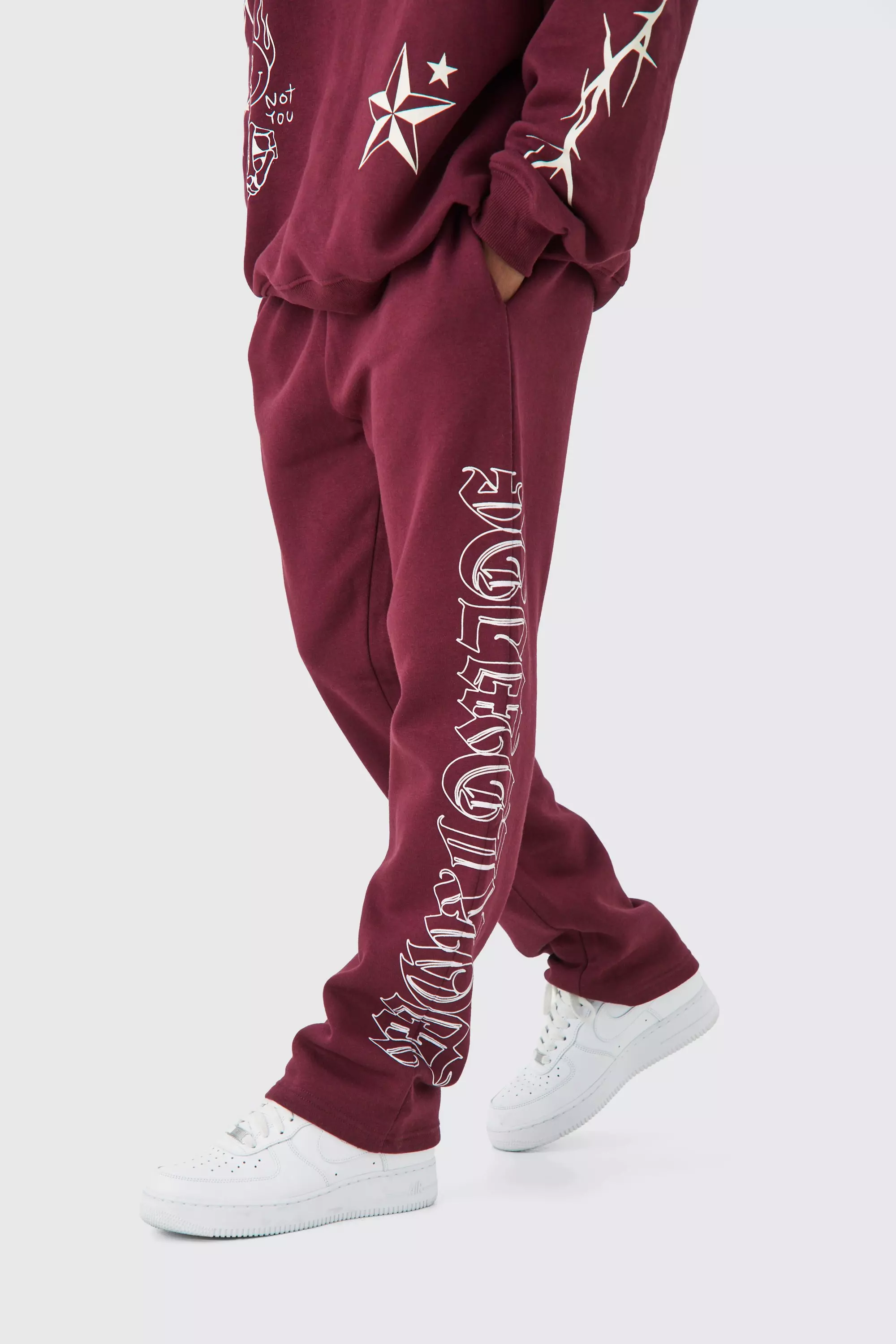 Straight Leg Worldwide Sweatpants | boohooMAN USA