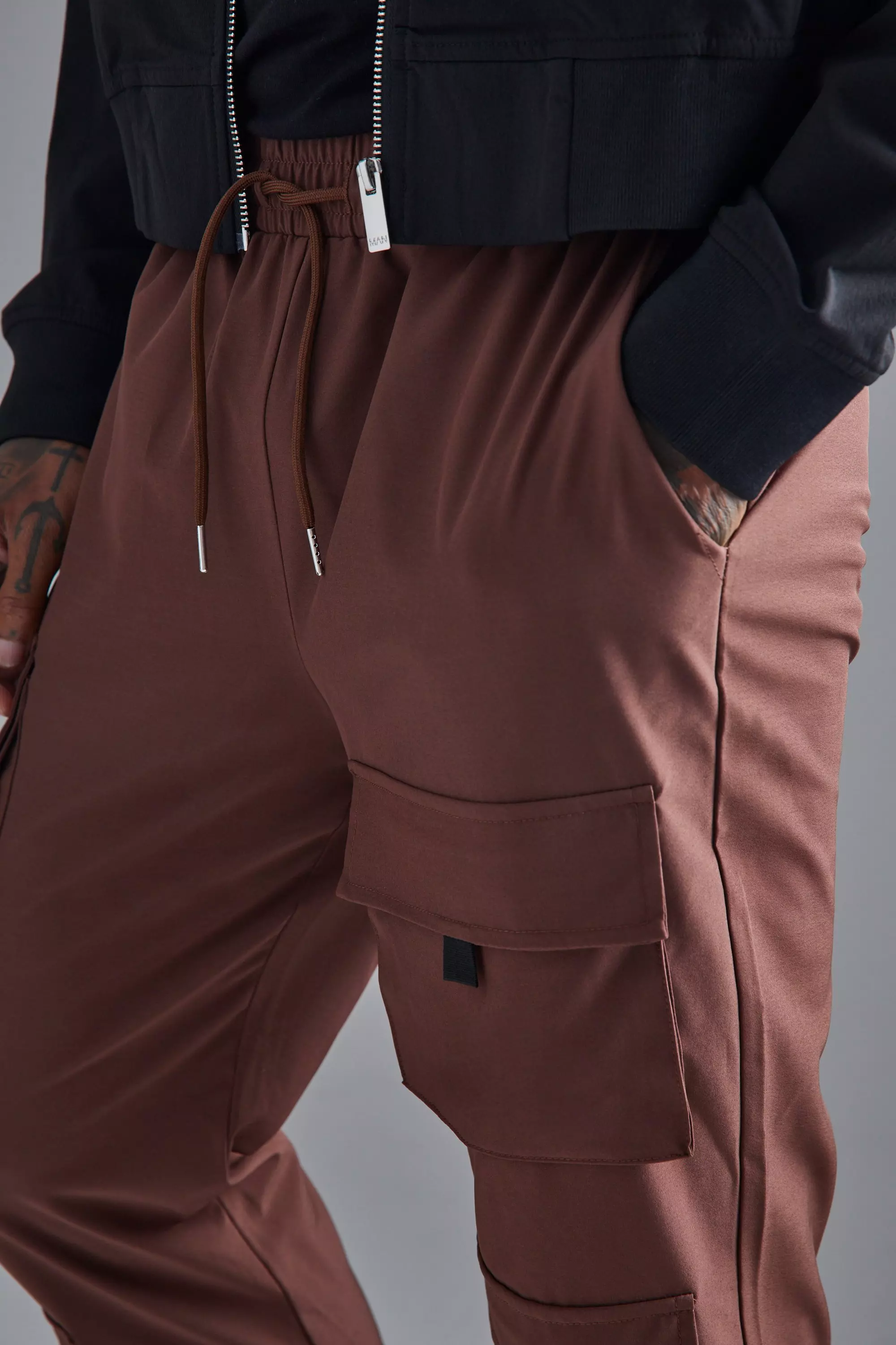 Slim Multi Pocket Cargo Stretch Pants