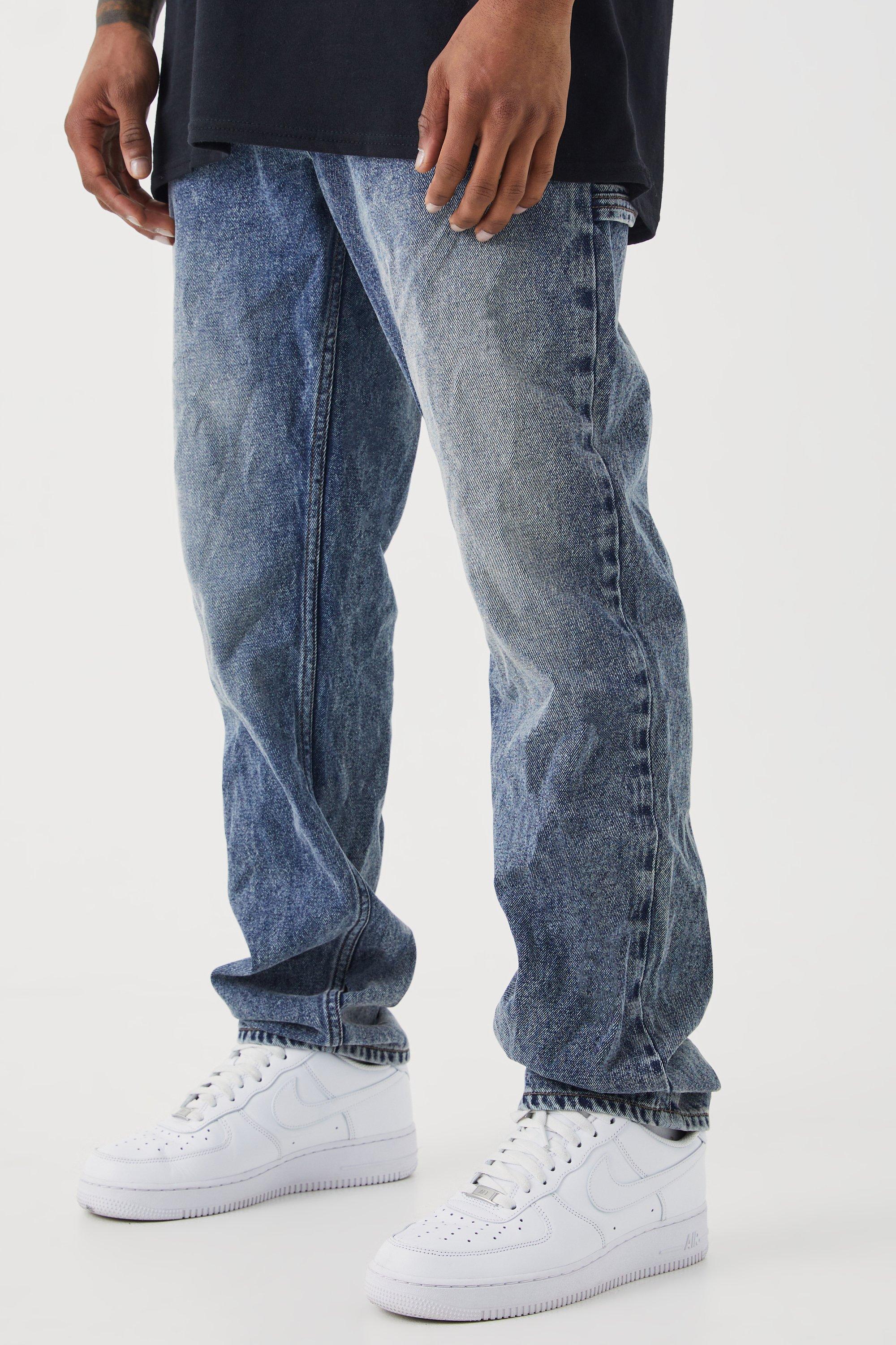 Image of Jeans dritti stile Carpenter in denim rigido, Grigio