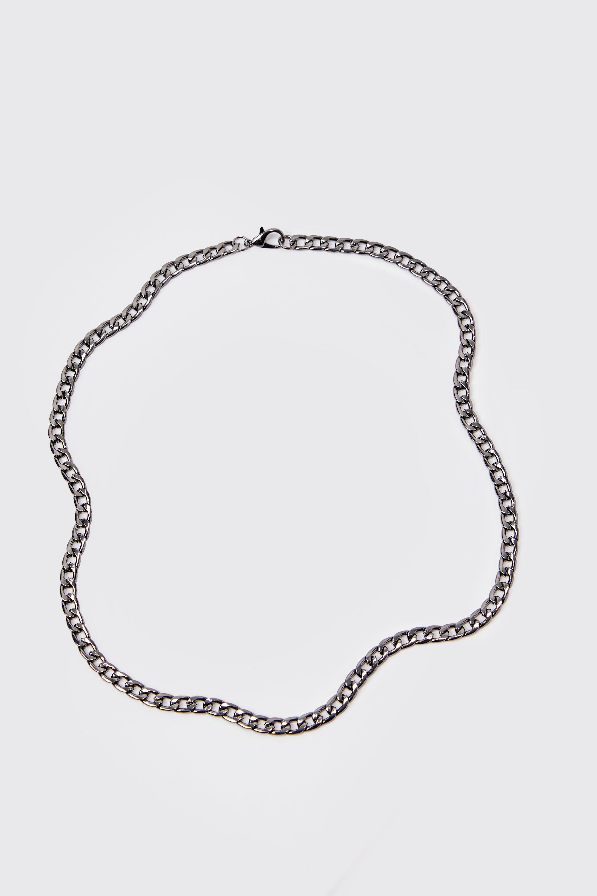 collier en chaîne argentée homme - gris - one size, gris