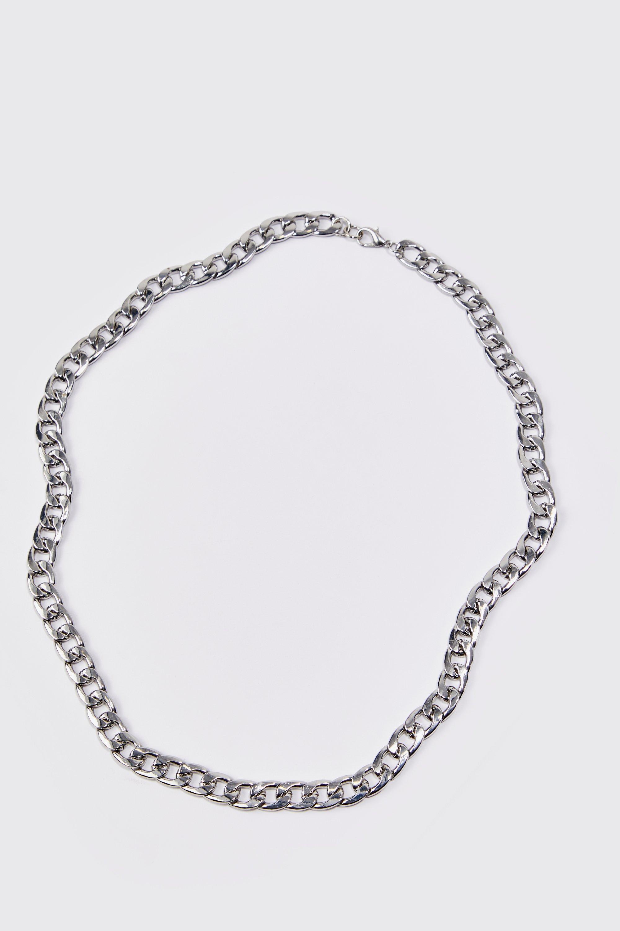 Mens Grey Chunky Chain Necklace, Grey