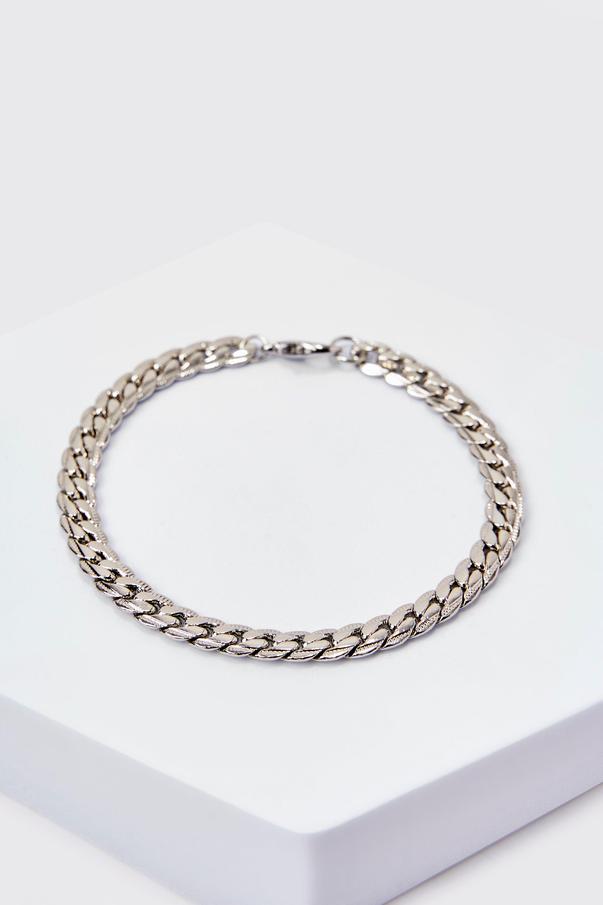 bracelet en chaîne épaisse homme - argent - one size, argent
