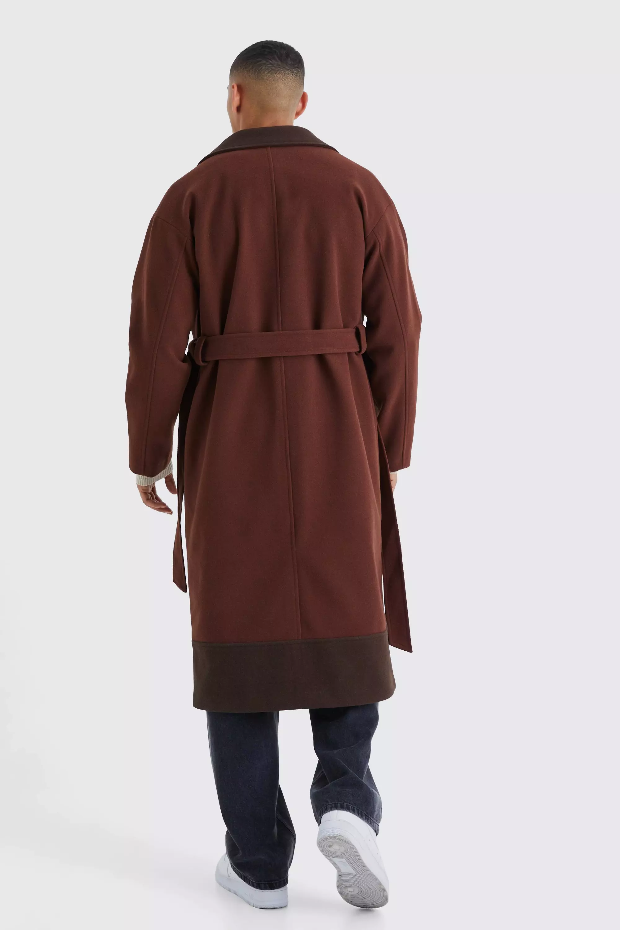 Mens hotsell belted overcoat