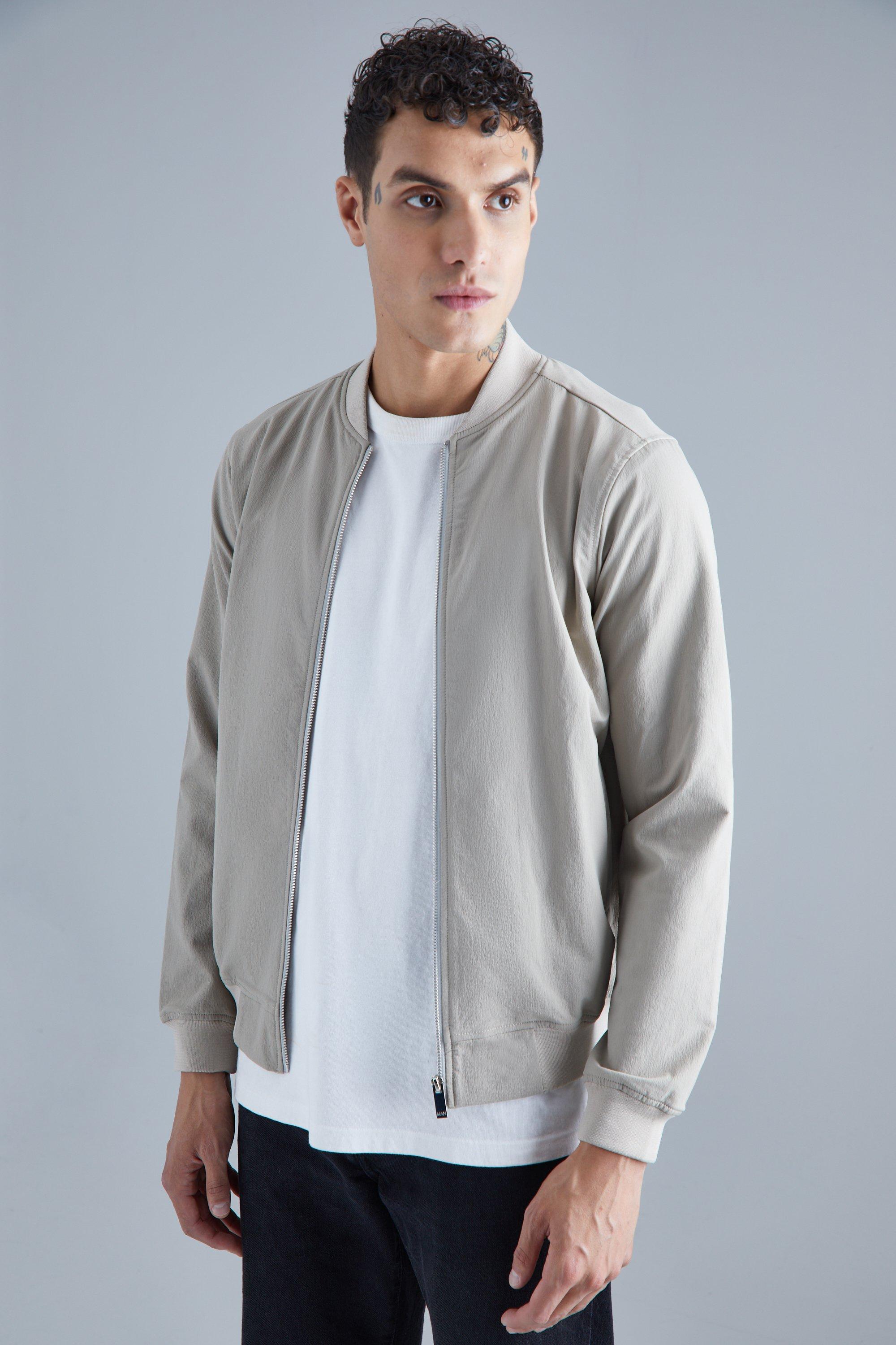 Image of Giacca Bomber Smart in Stretch tecnico, Beige