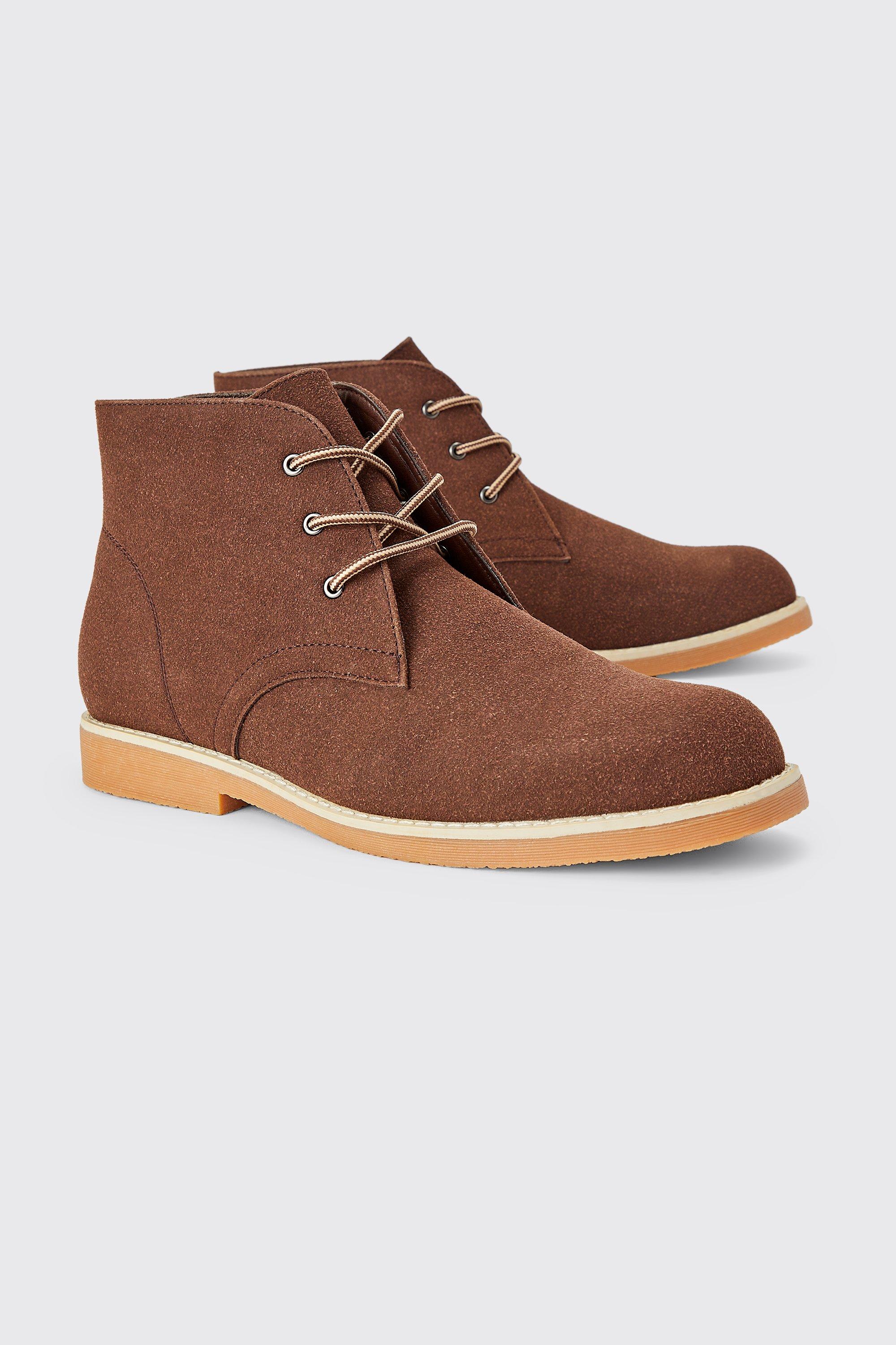 Stivali Chukka in scamosciato sintetico, Brown