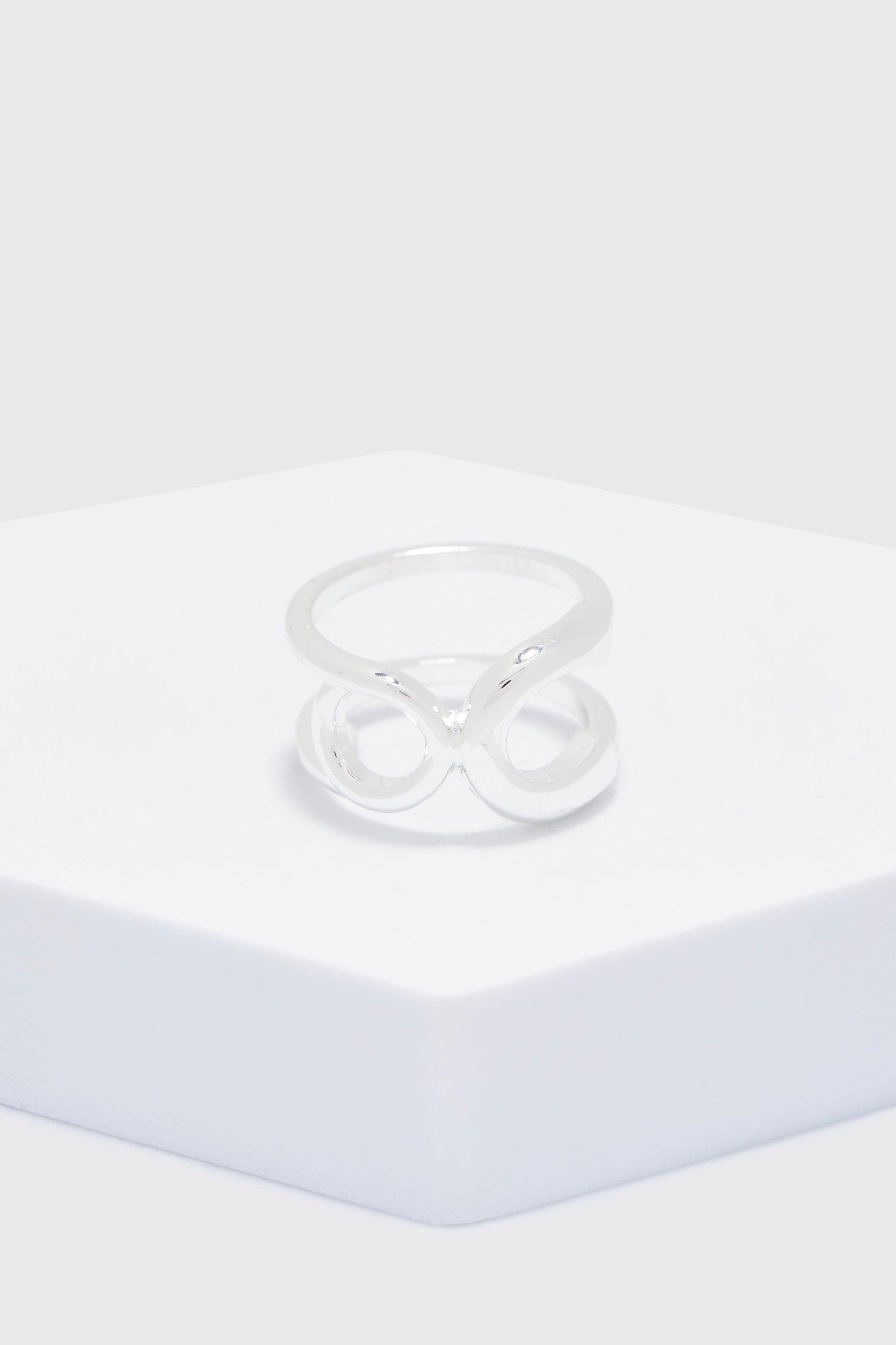 Mens Grey Linked Stacker Ring, Grey