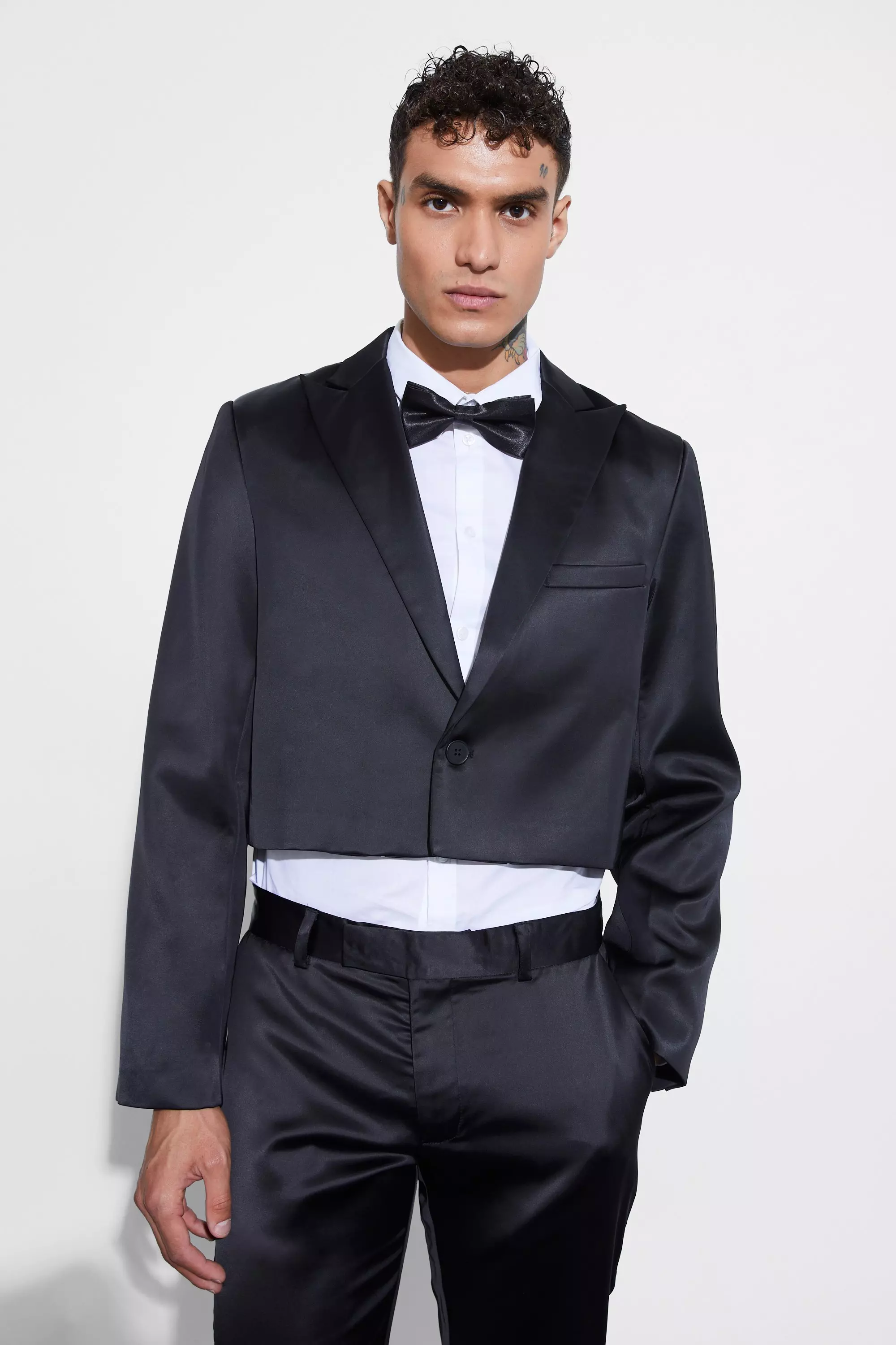 Mens cropped tuxedo clearance jacket