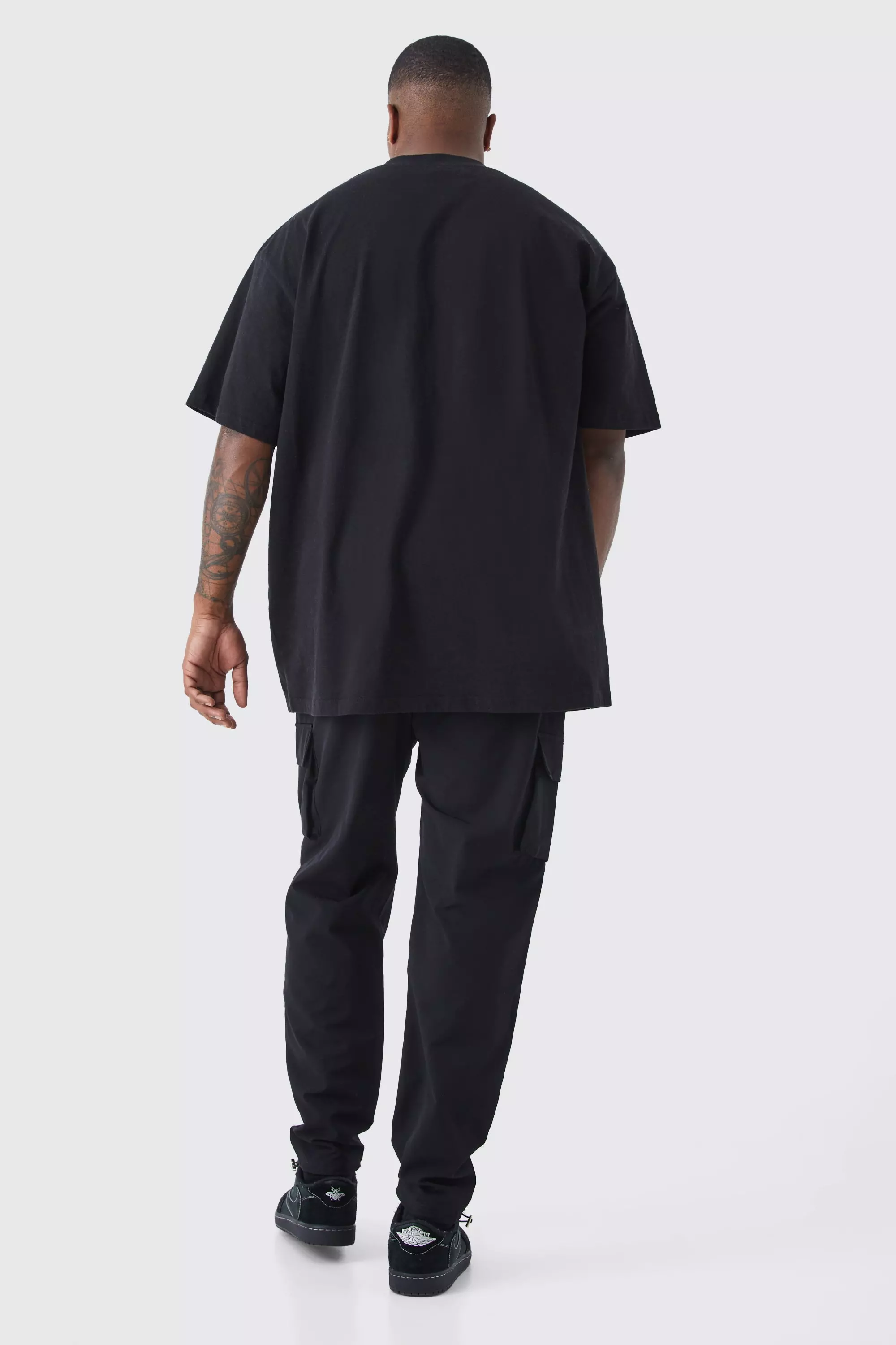 Plus Black Lightweight Cargo Pants