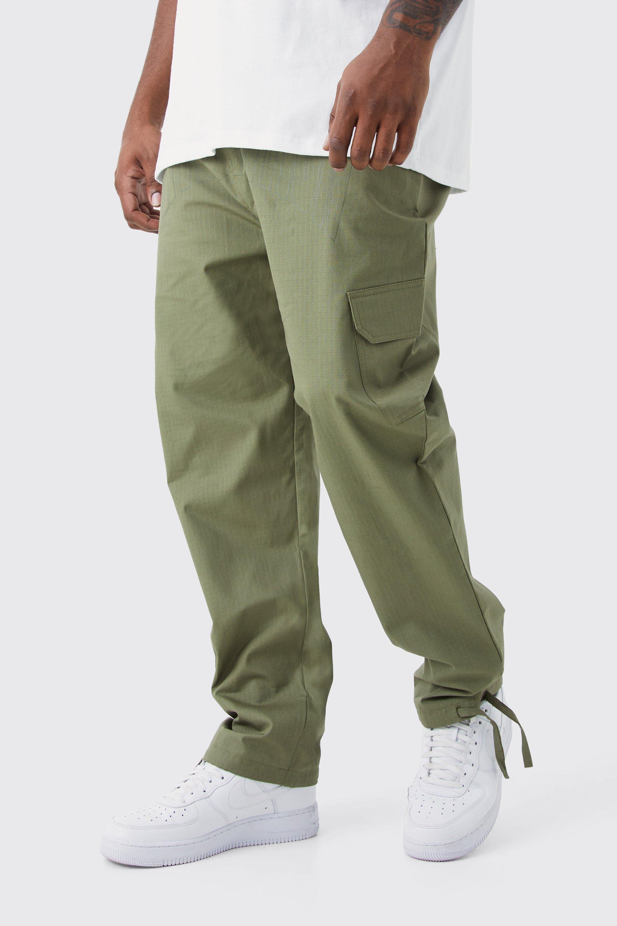 grande taille - pantalon cargo slim imprimé homme - kaki - 40, kaki