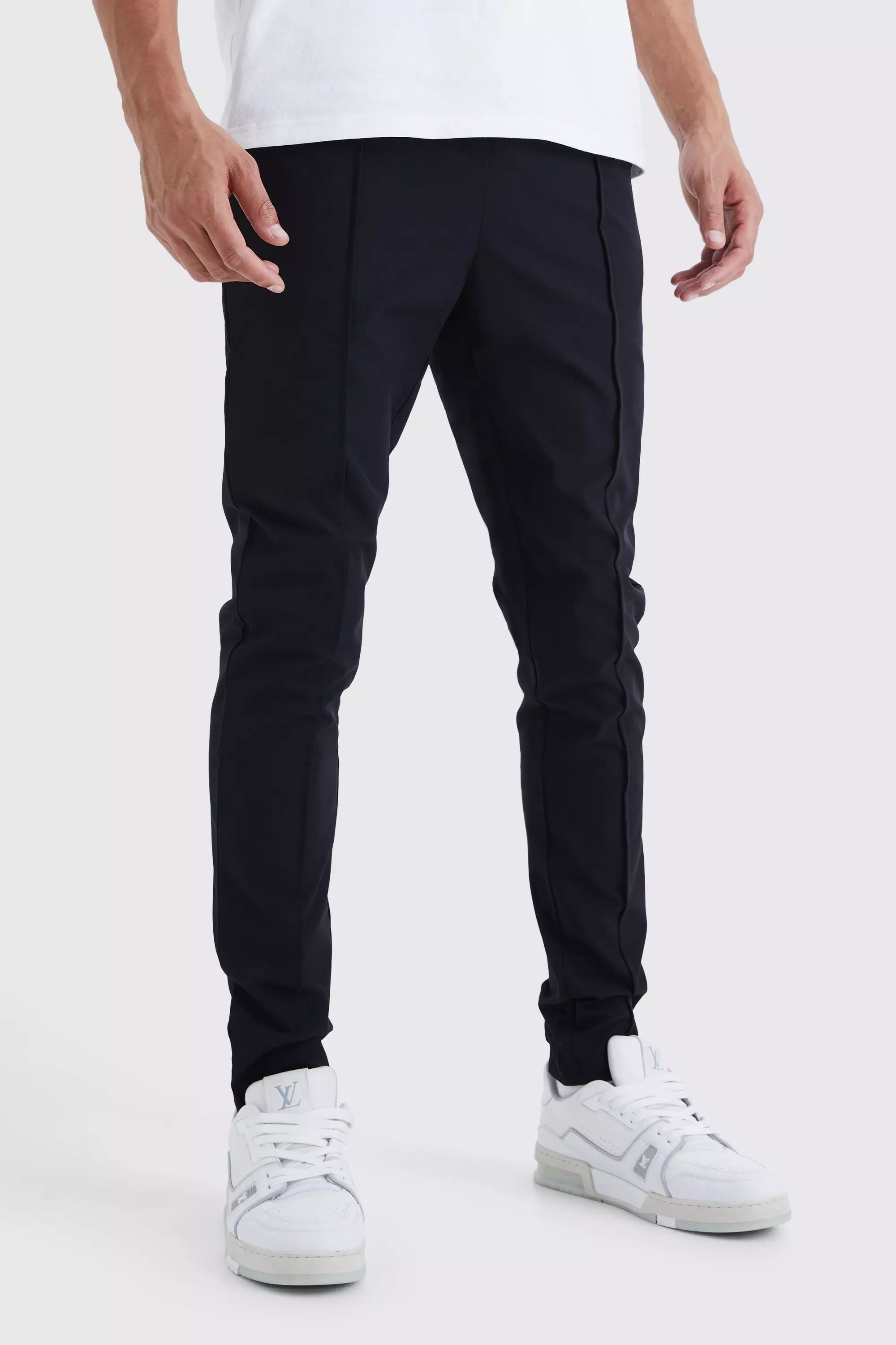 Tall Black Pintuck Pants, Tall