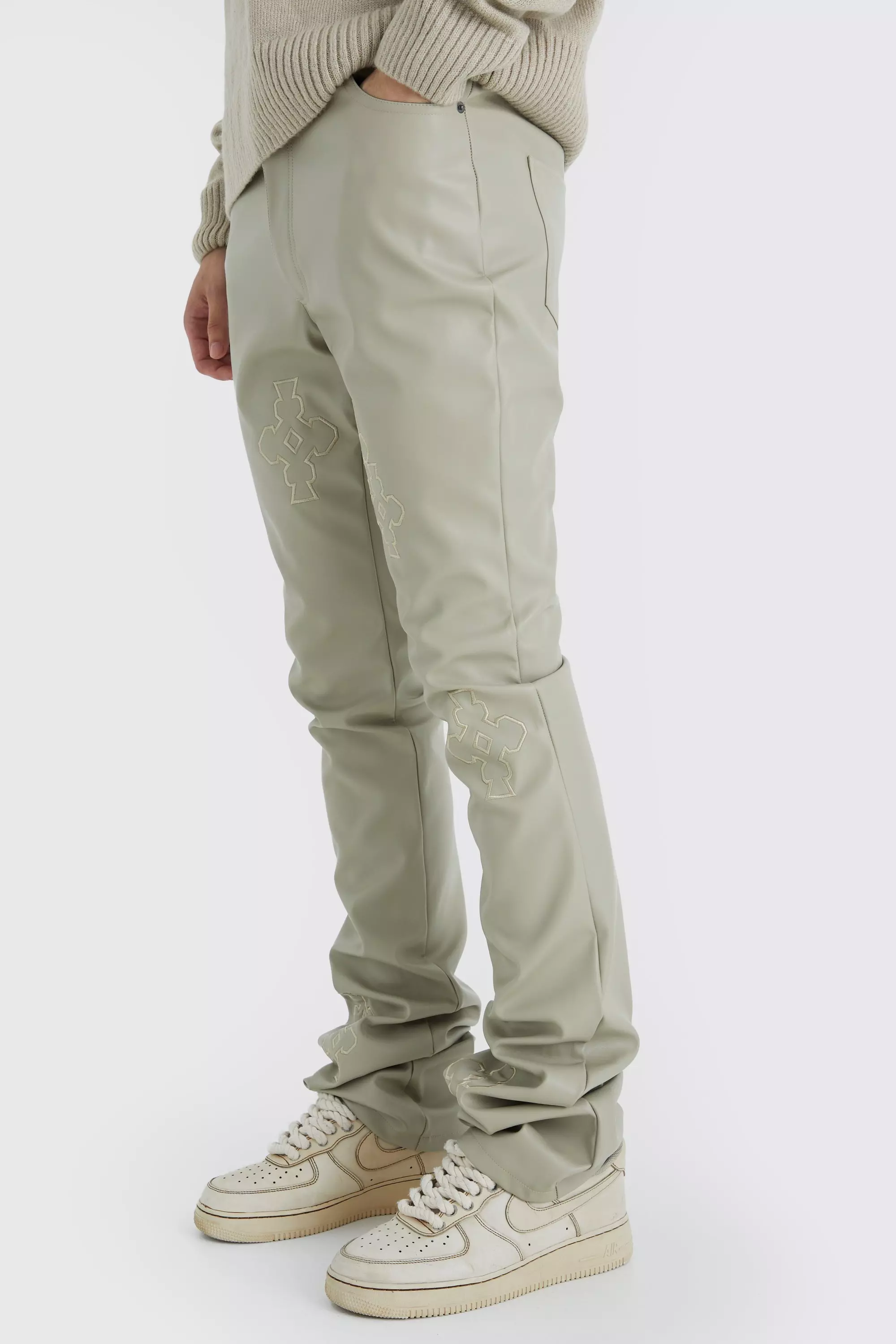 White hotsell pu trousers