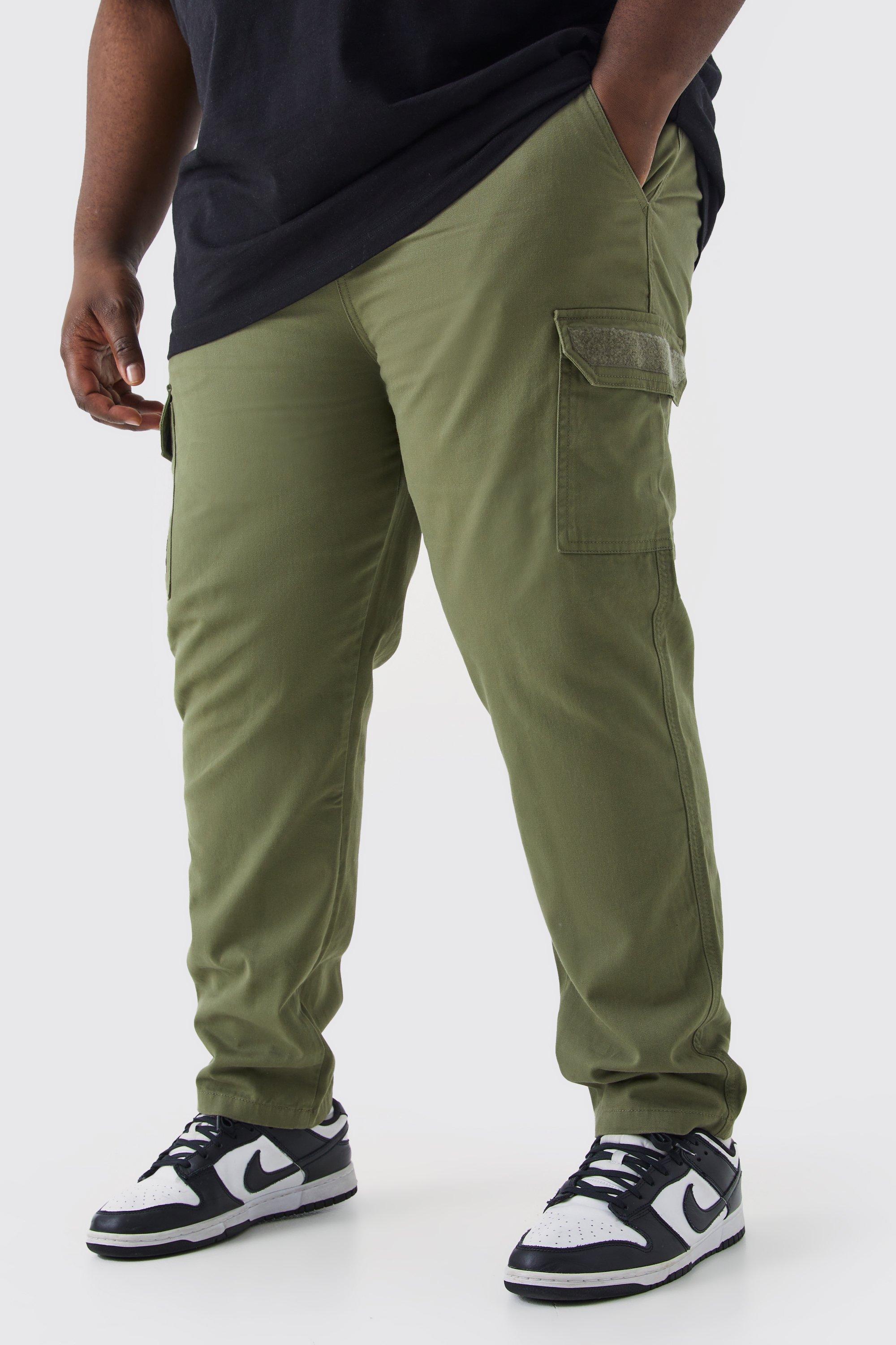 grande taille - pantalon cargo à taille élastiquée homme - kaki - xxl, kaki
