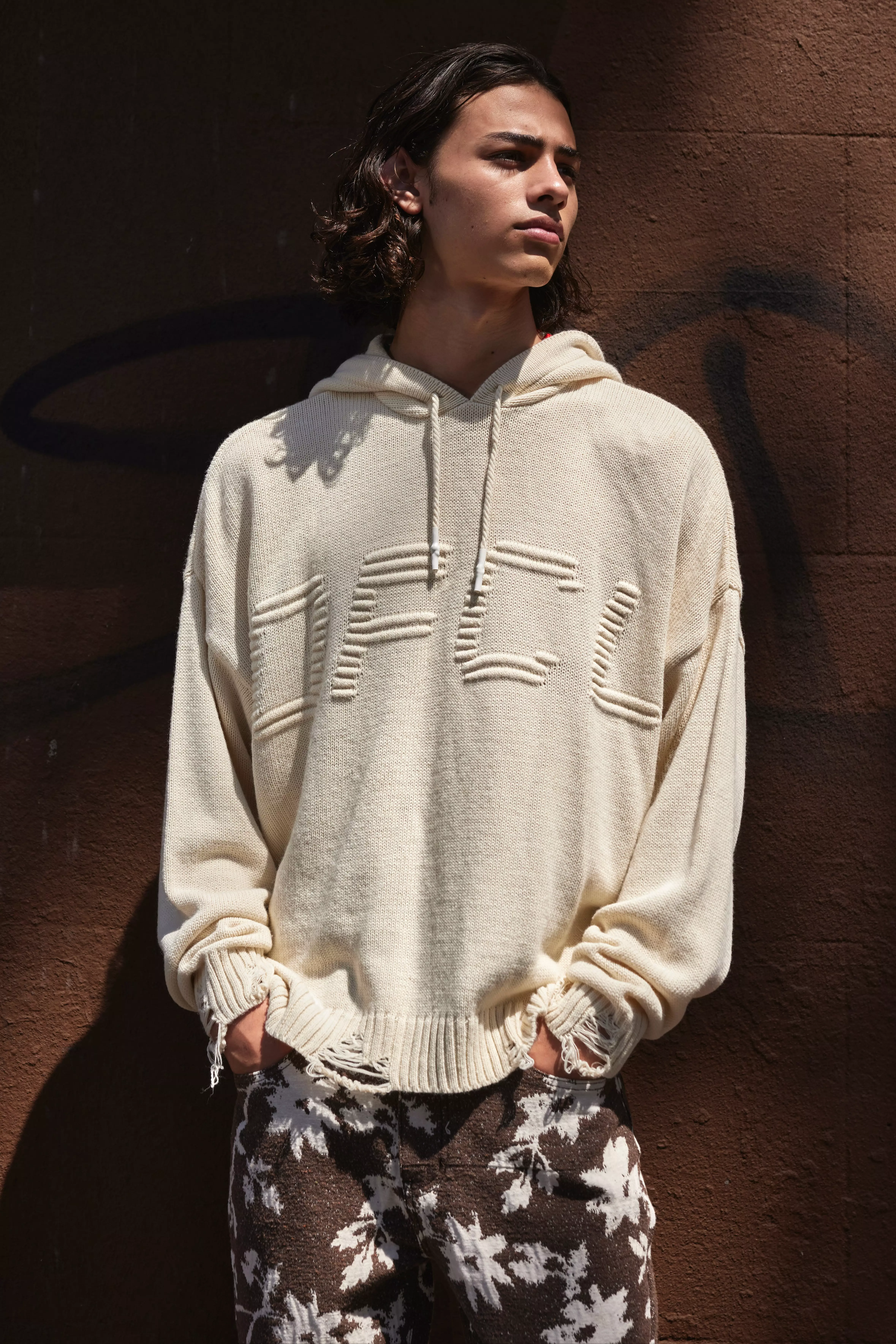 Boxy 3d Ofcl Knitted Hoodie