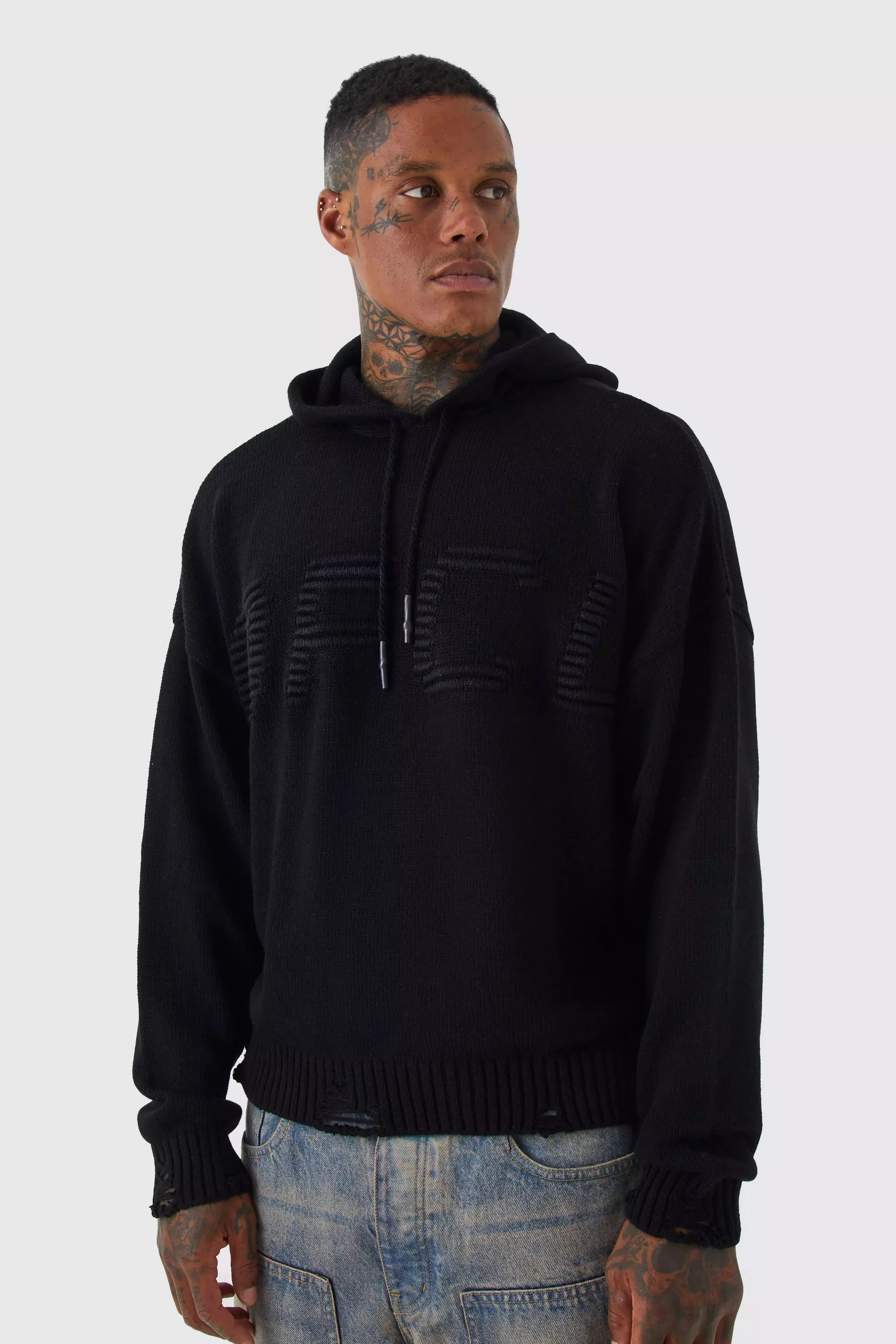 Boxy 3d Ofcl Knitted Hoodie