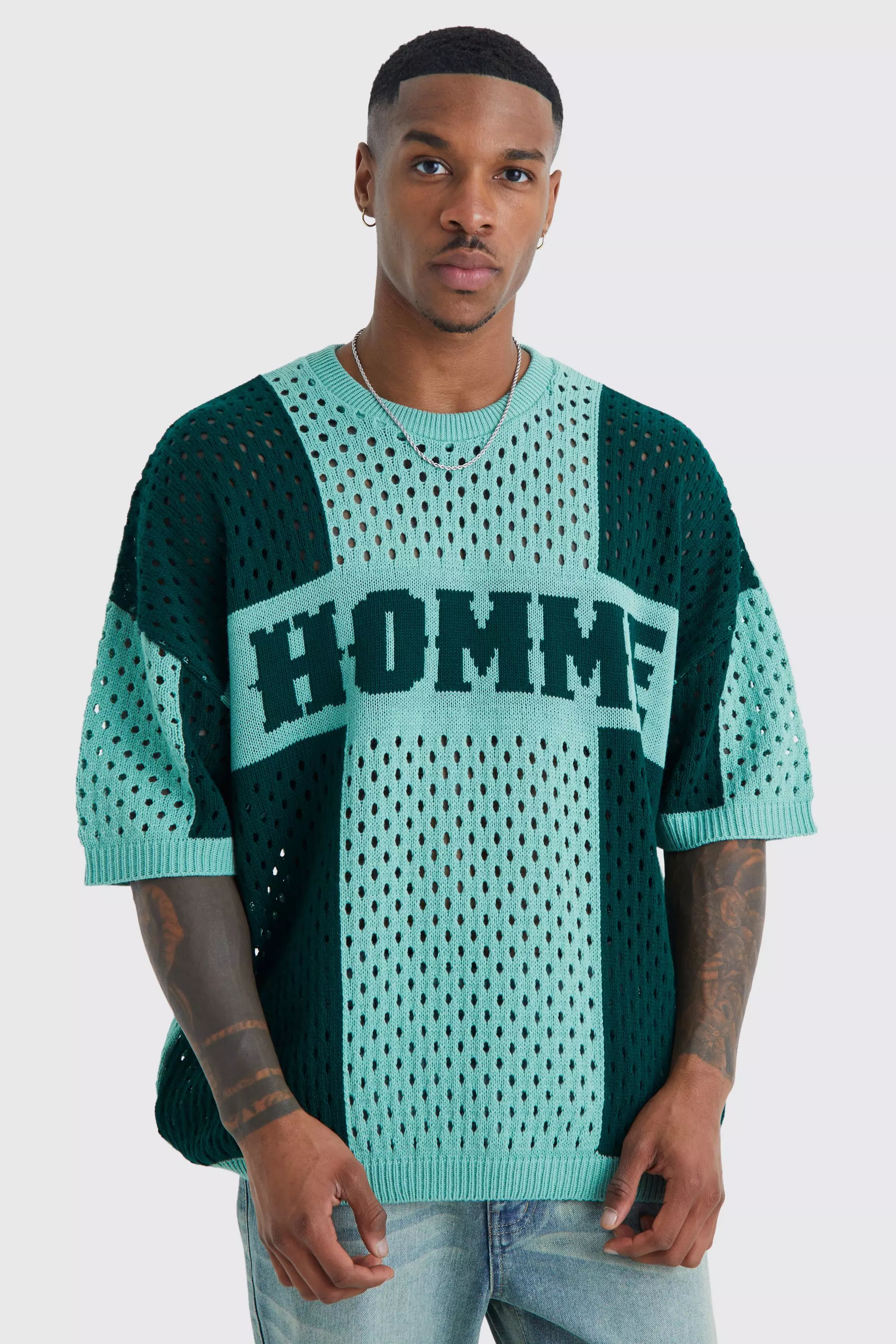 boohooMAN Oversized Pour Homme Graphic T-Shirt - Green - Size XS