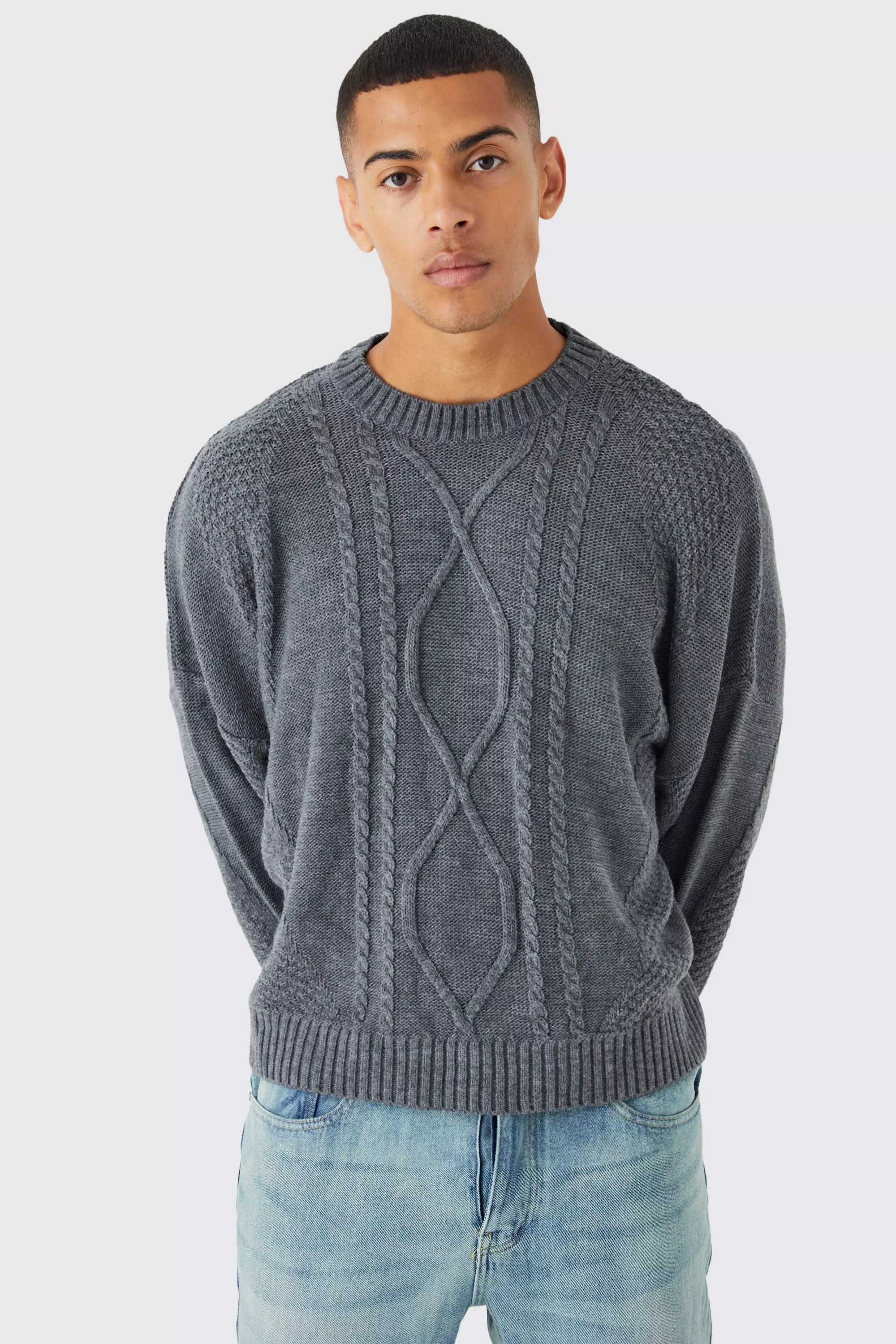 Grey on sale cable jumper