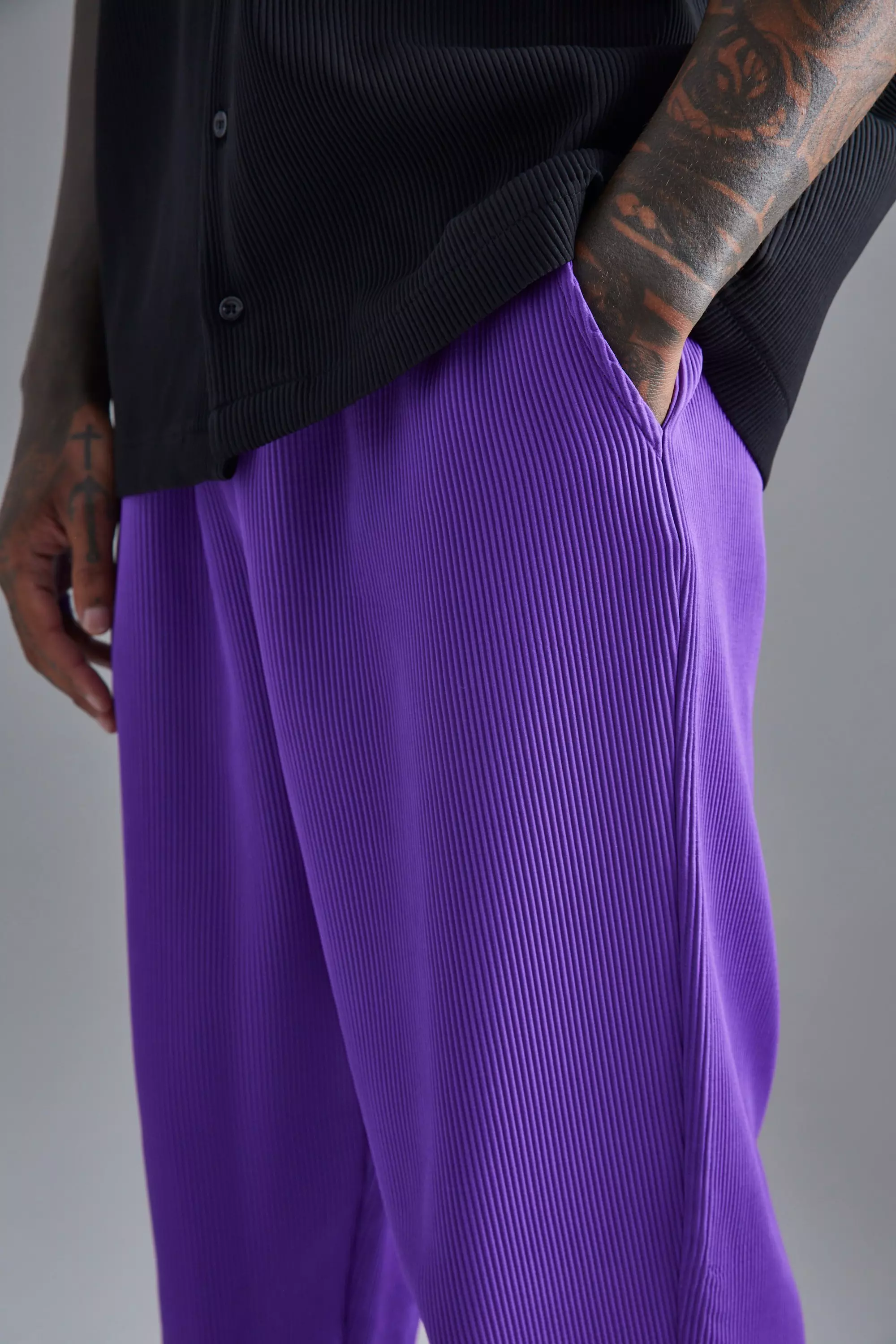 Purple sales pleated pants