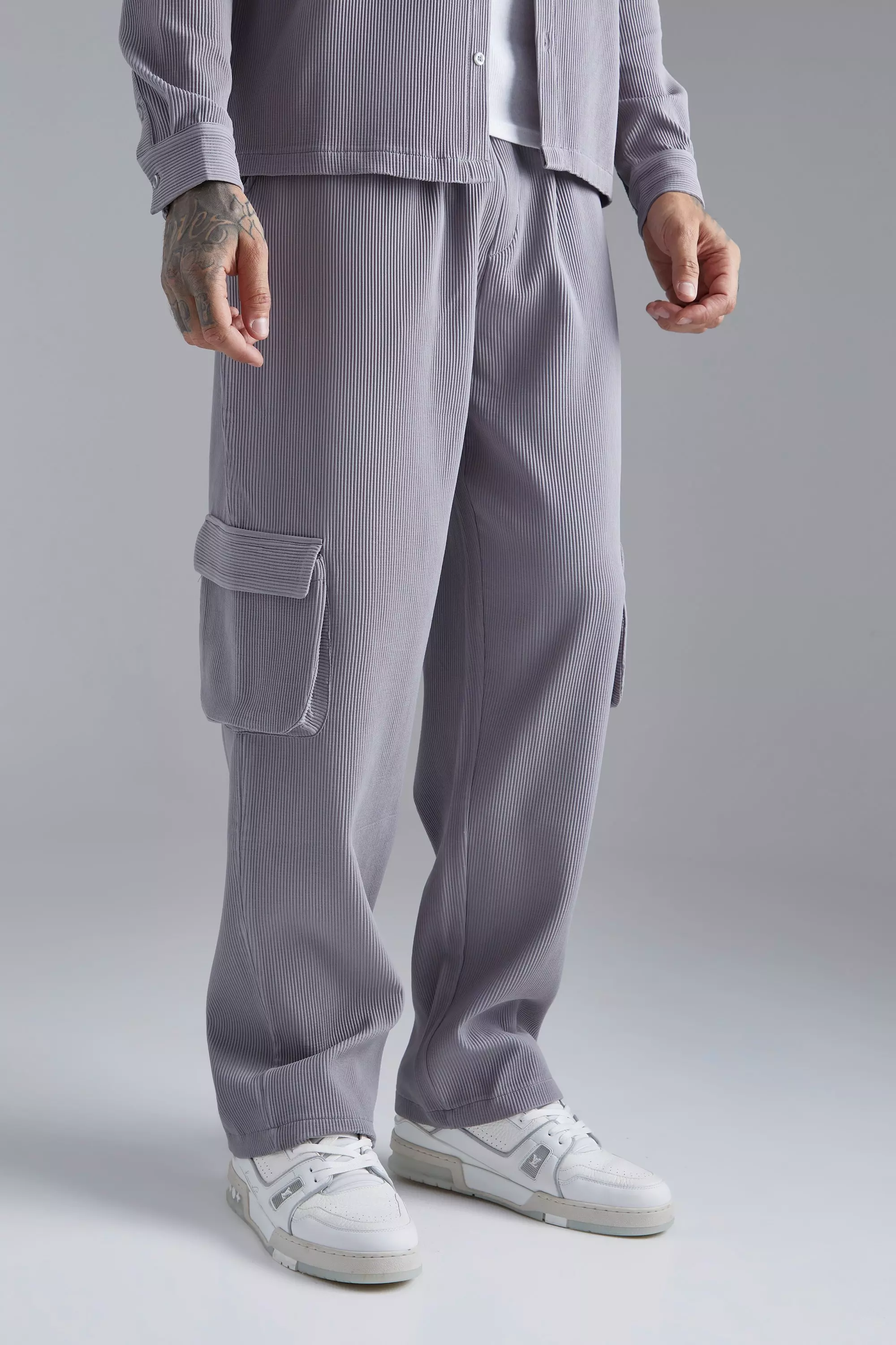 STRIPED TROUSERS WITH STRETCH WAIST - Relaxed fit - Trousers