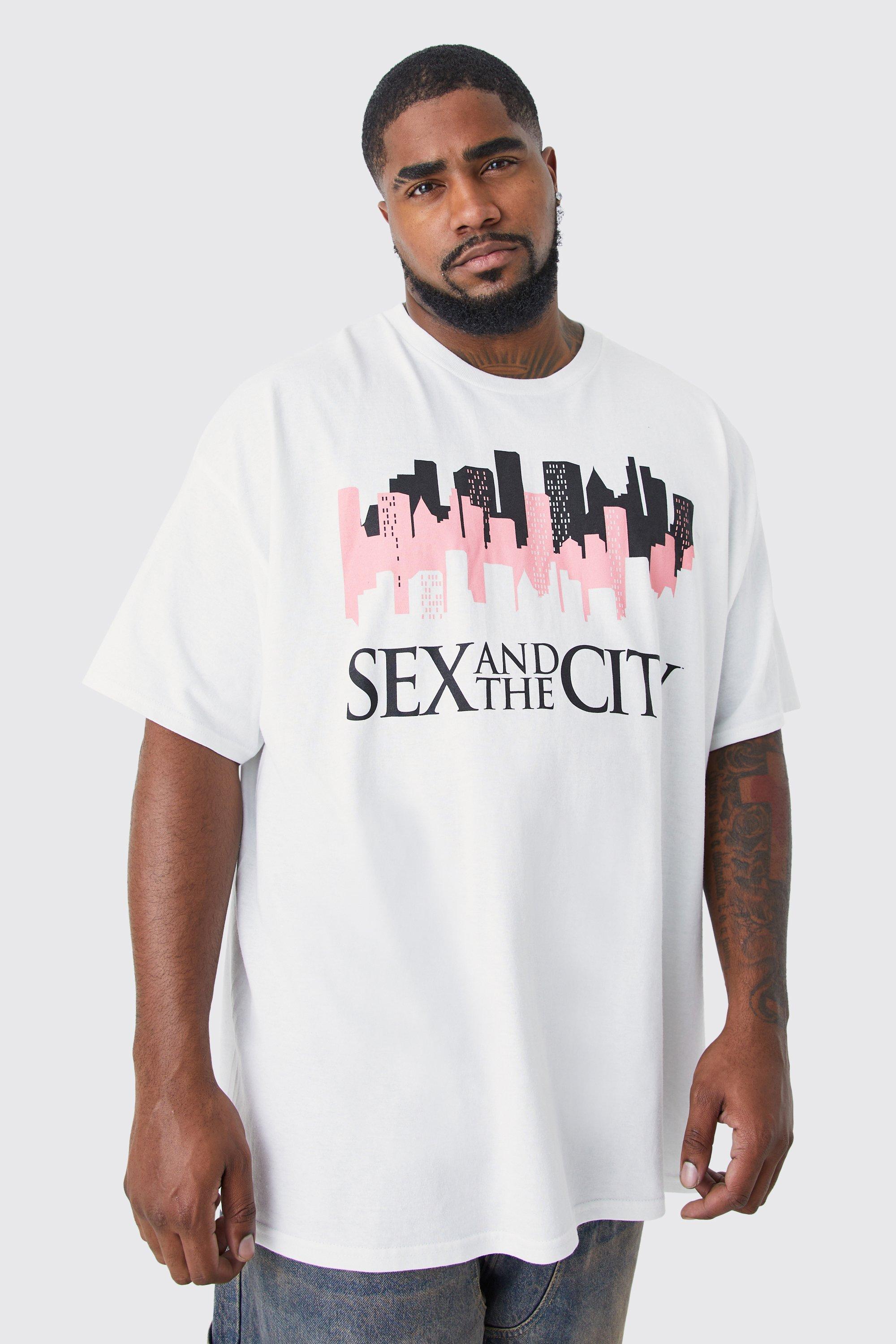 Mens White Plus Sex In The City License T-shirt, White