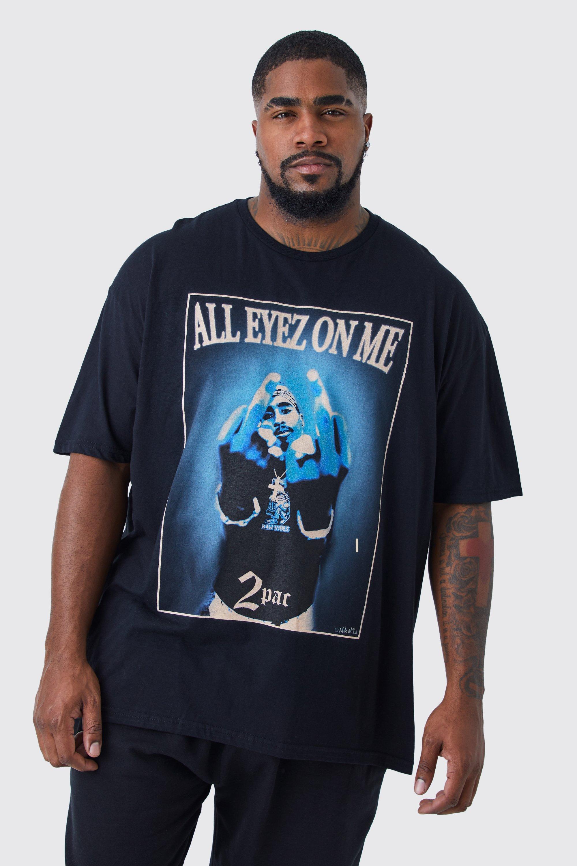 Image of T-shirt Plus Size ufficiale Tupac, Nero
