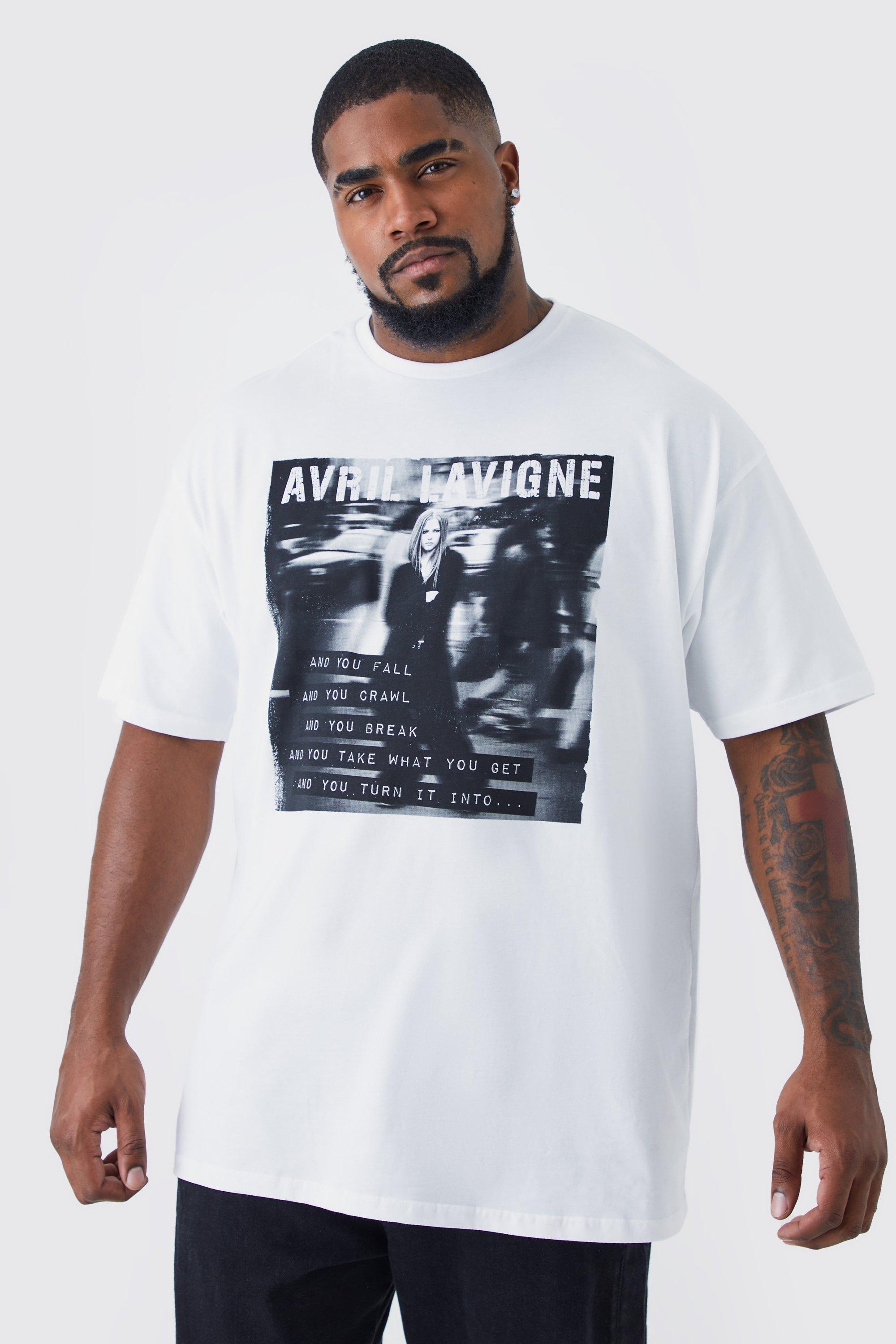 Mens White Plus Avril Lavigne License T-shirt, White