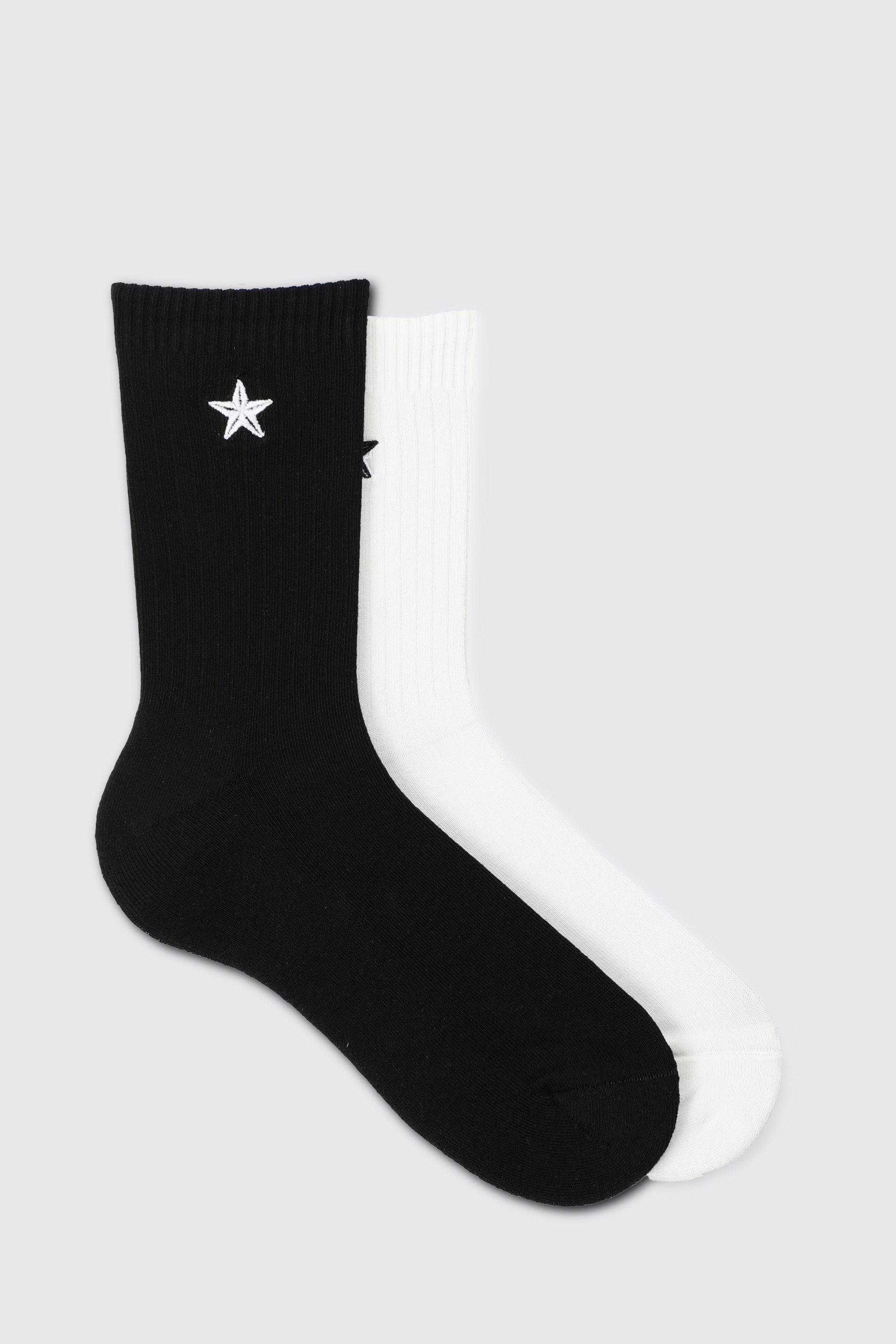 Mens Multi 2 Pack Star Socks, Multi