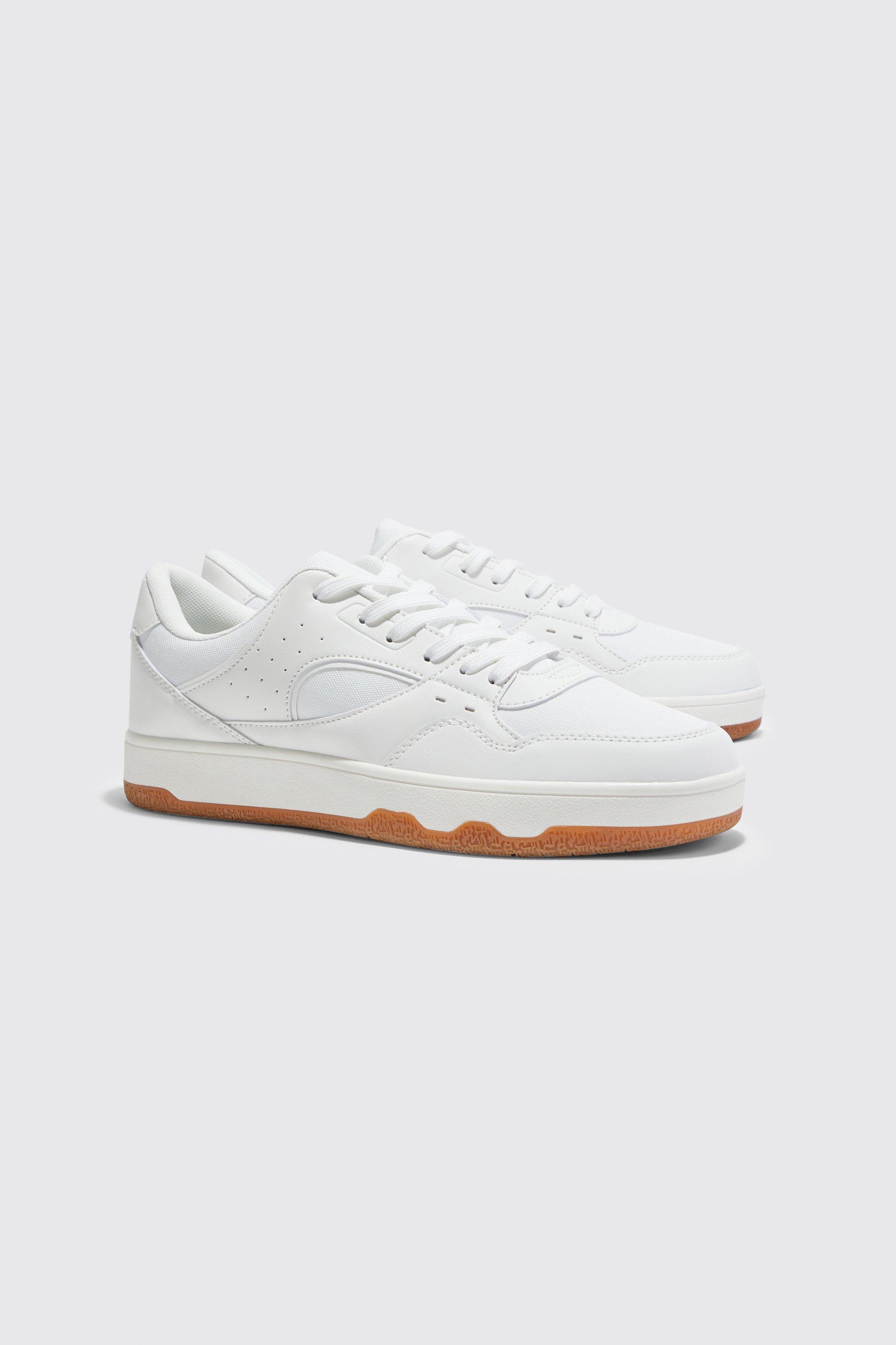 Mens White Panel Detail Trainer, White