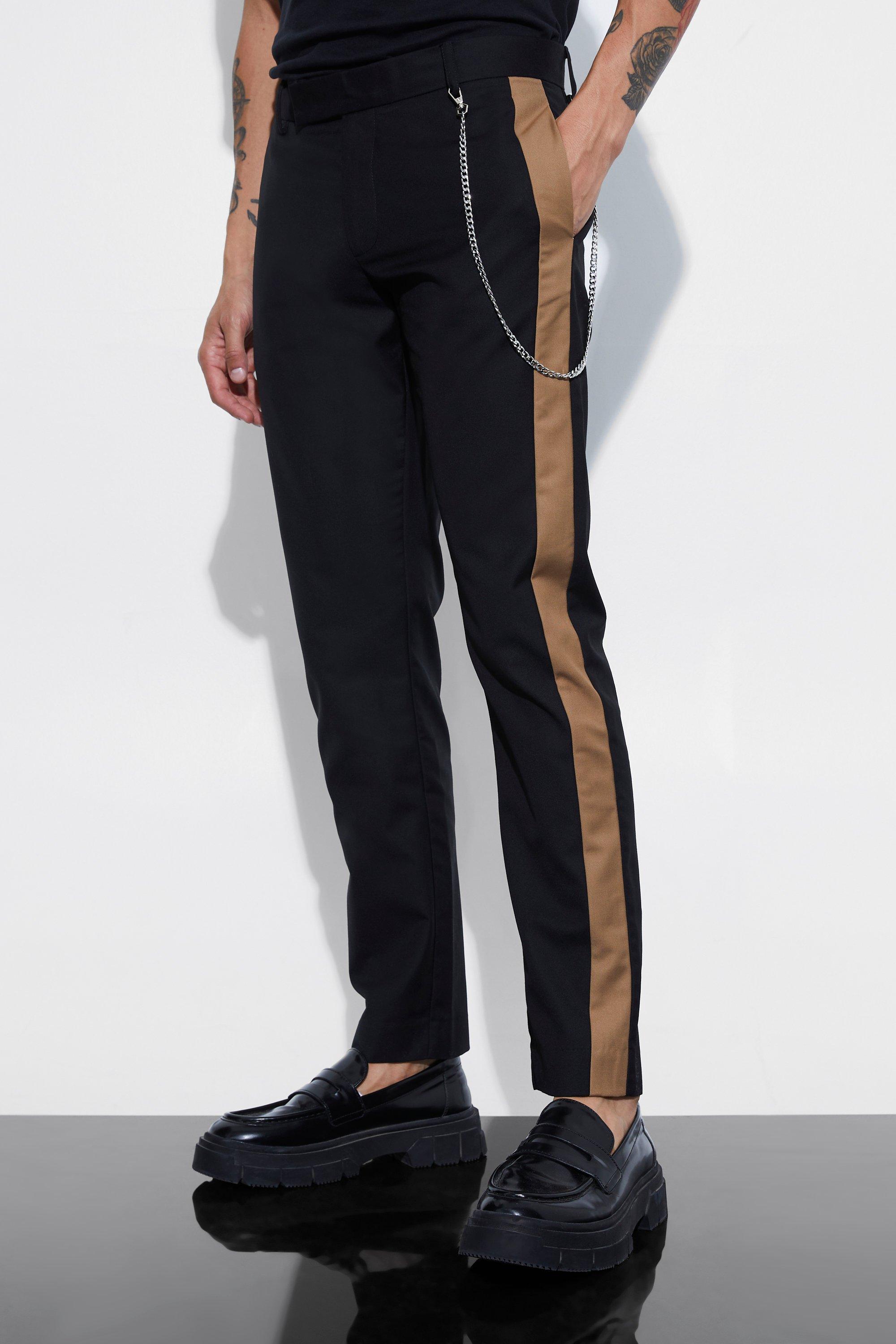 Image of Pantaloni completo Slim Fit con pannelli laterali, Beige