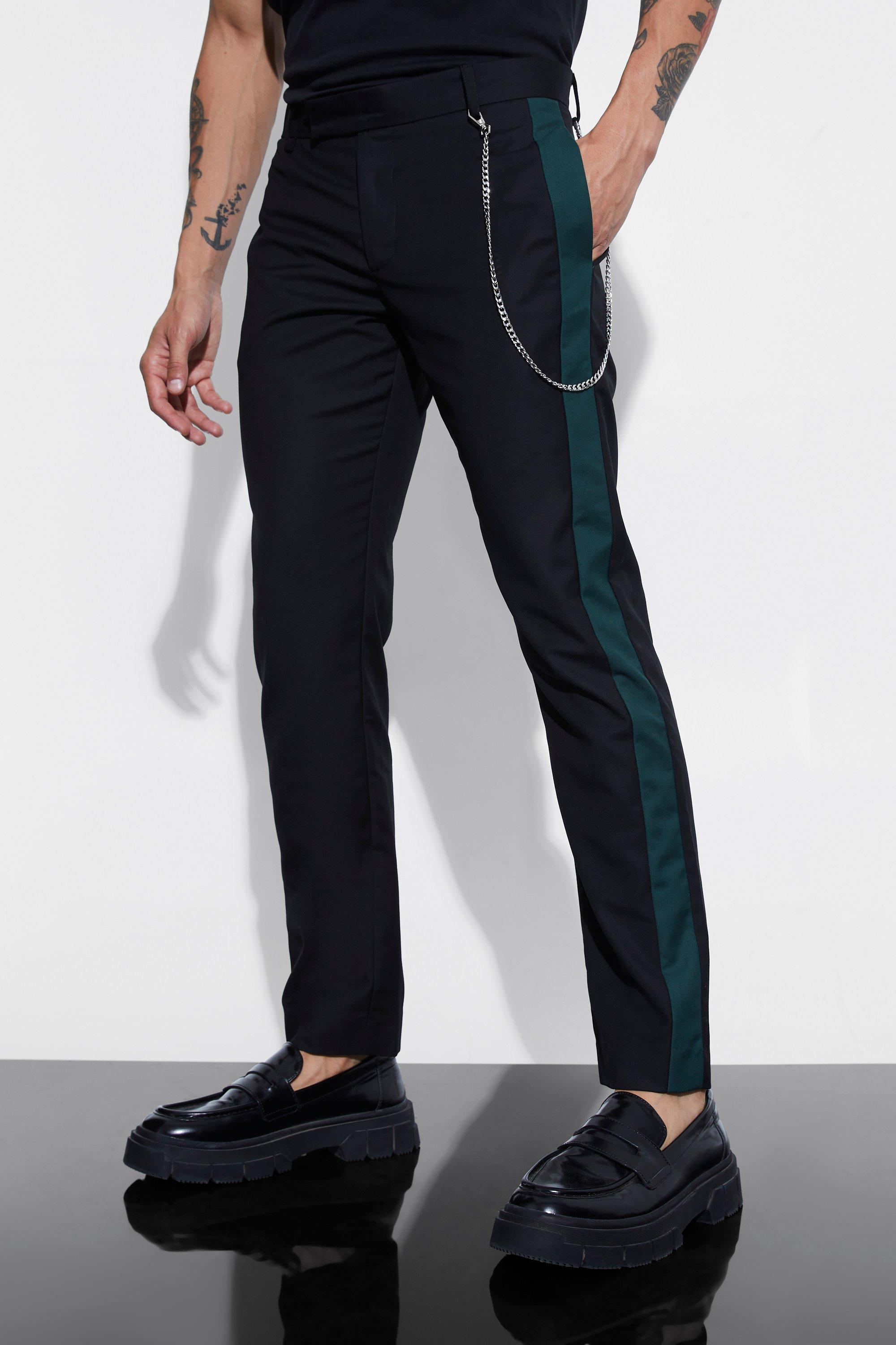 Dark green best sale pants men