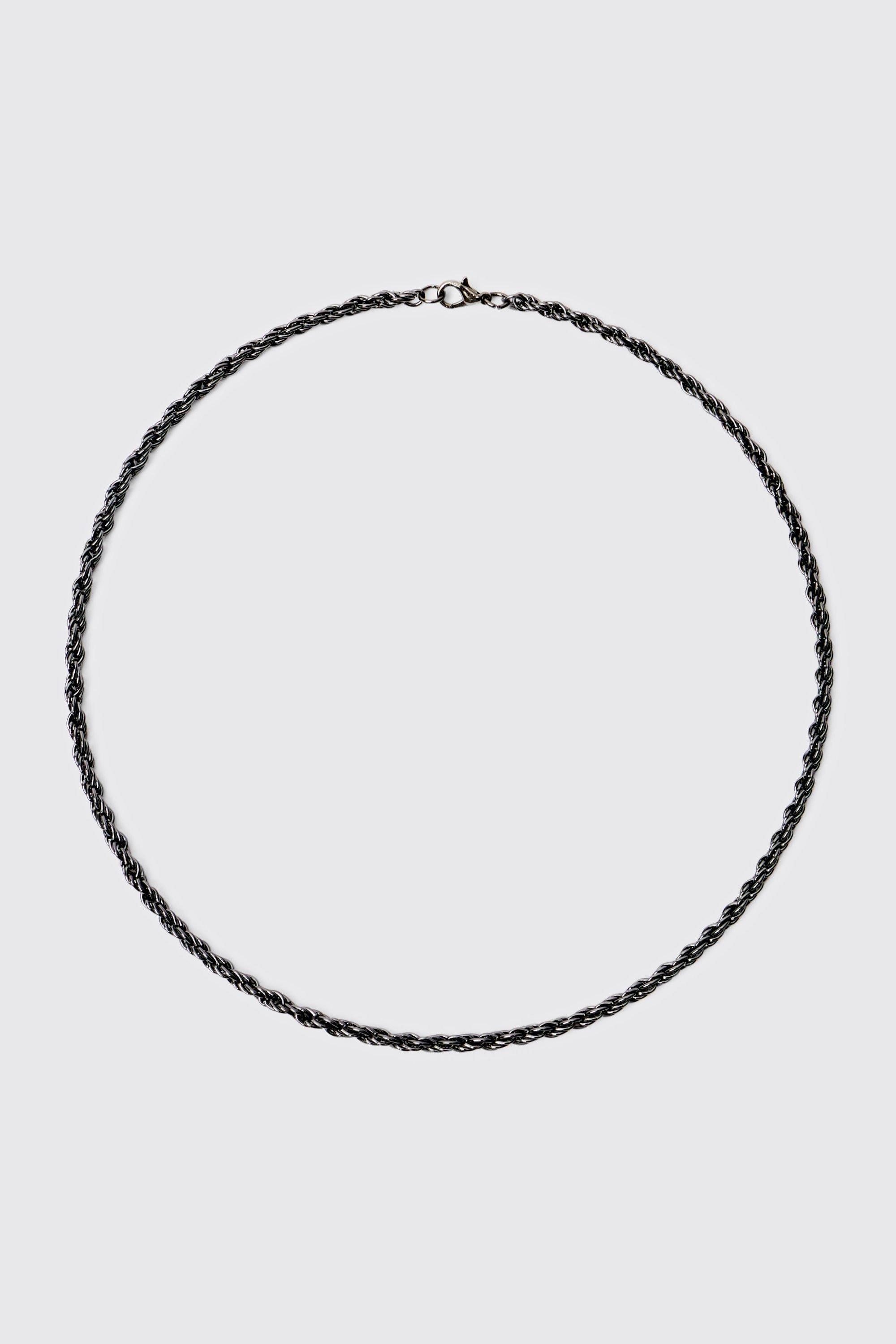 collier à chaîne style corde homme - argent - one size, argent