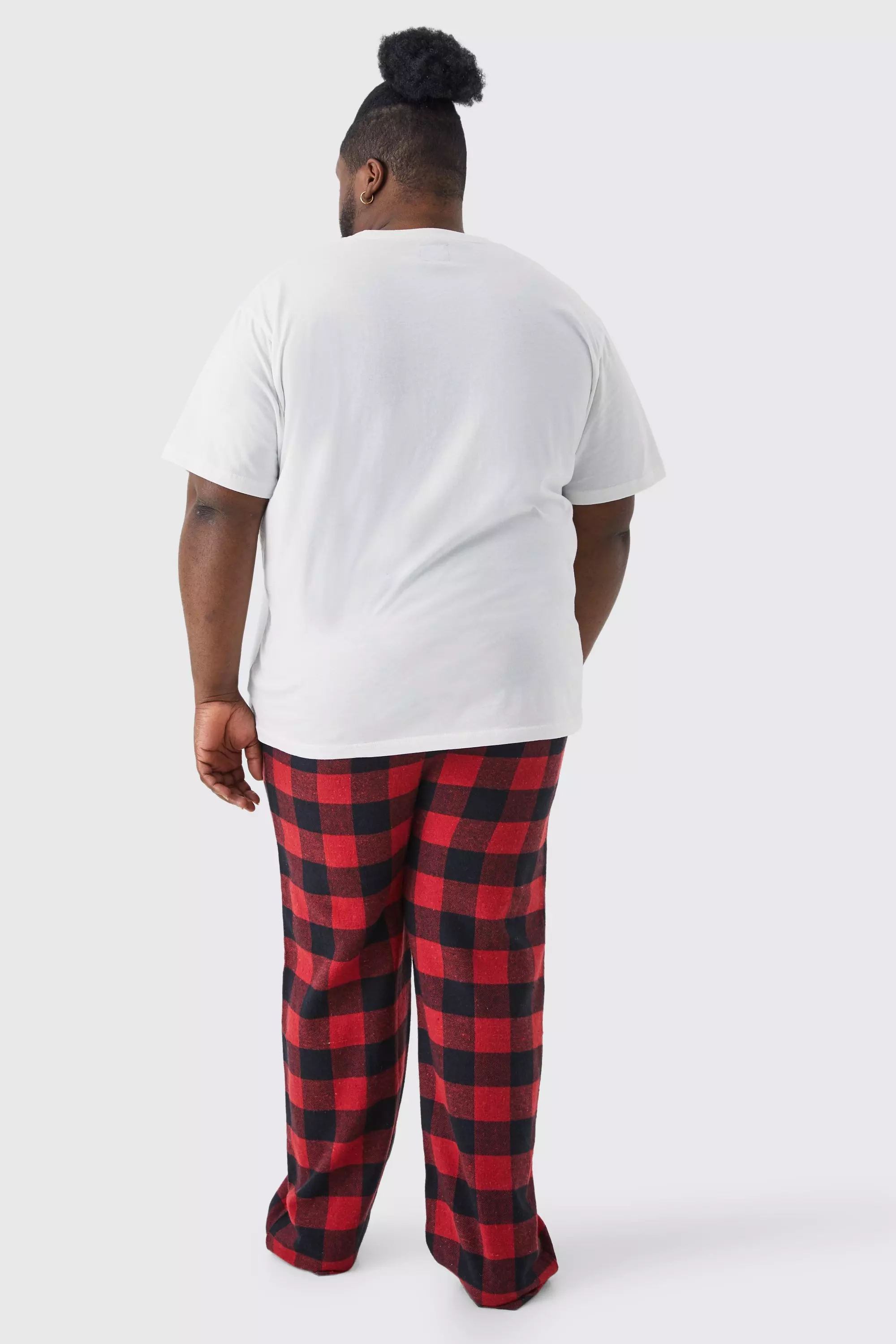 Plus Woven Check Loungewear Pants