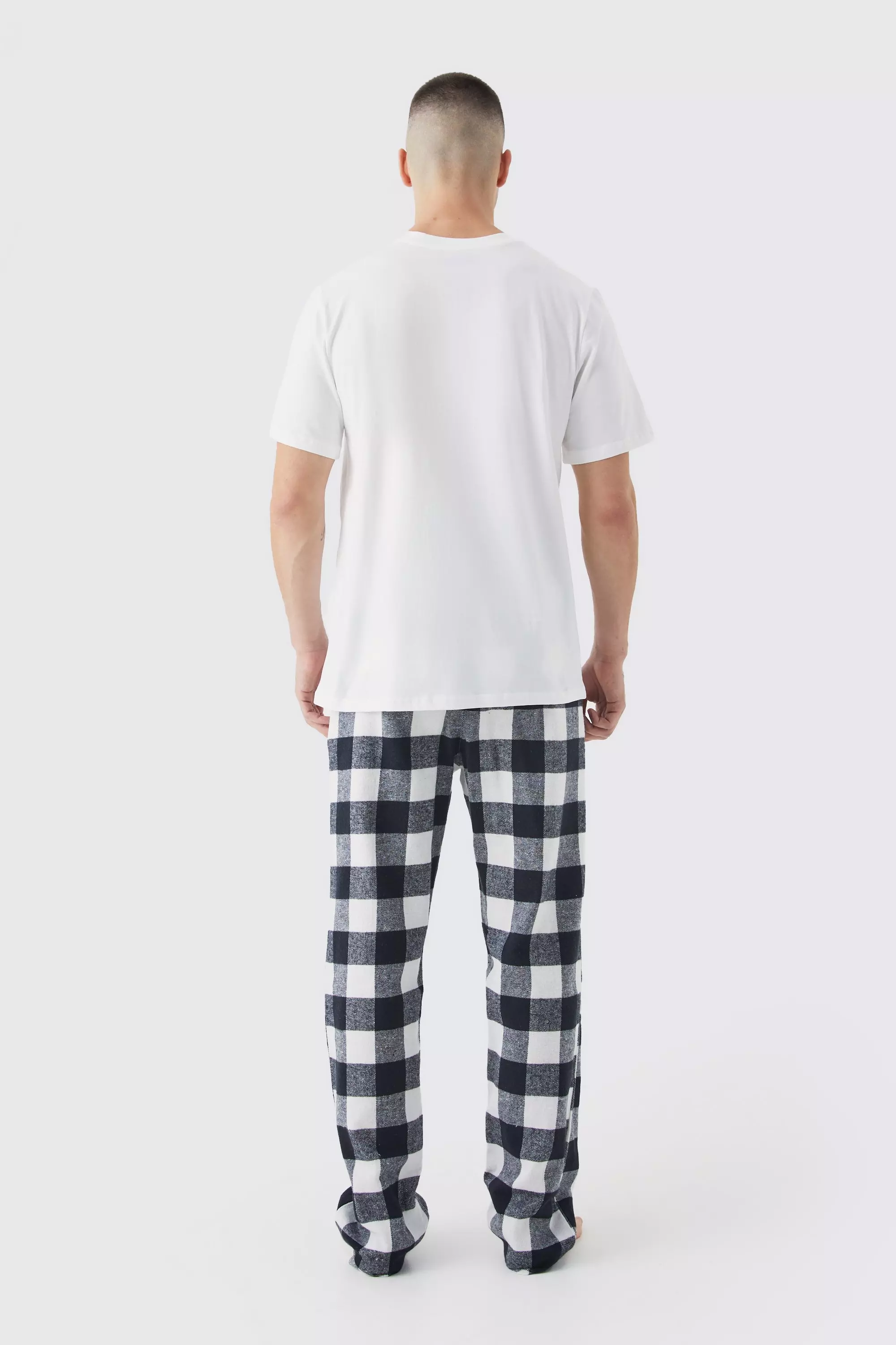 Tall Check Pajama Bottoms And T-shirt Set