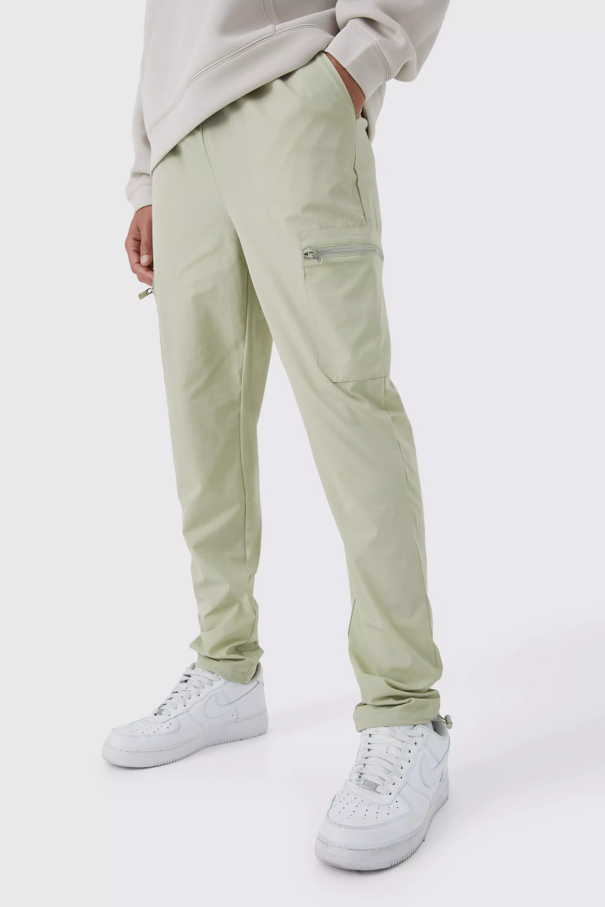 Tall Elasticated Waist Slim Technical Stretch Cargo Pants