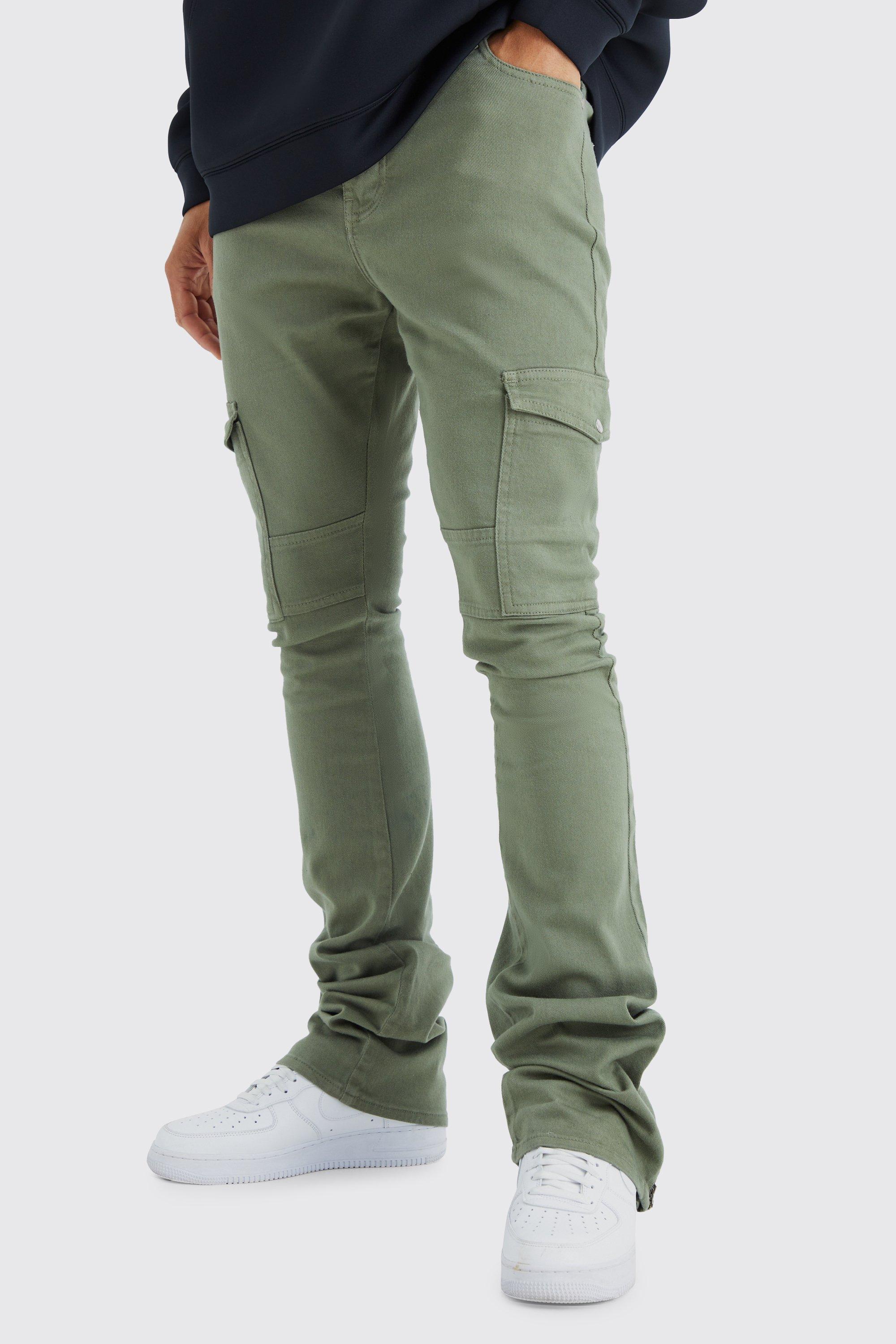 tall - pantalon cargo zippé homme - vert - 36, vert
