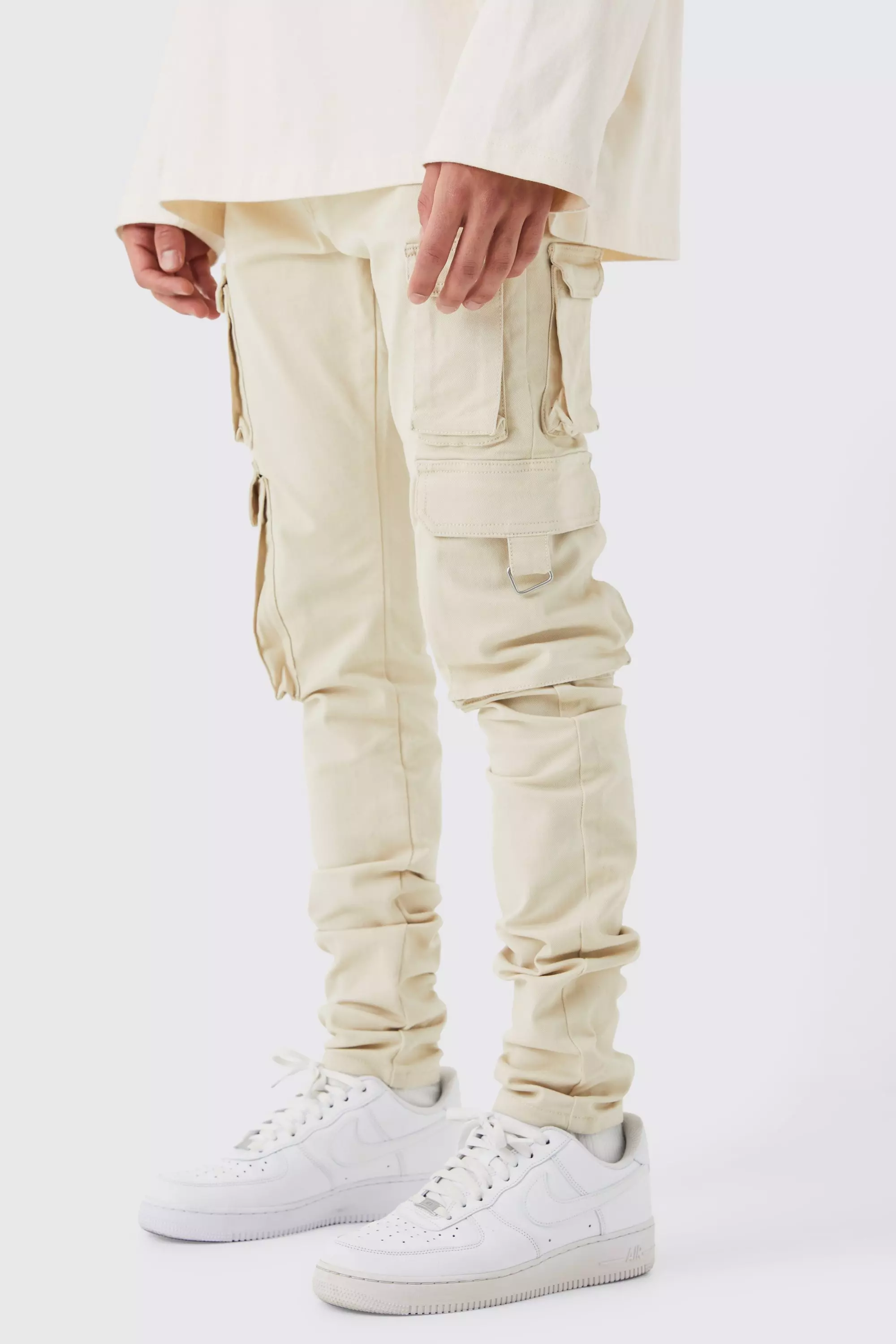 Silver skinny store cargo jeans