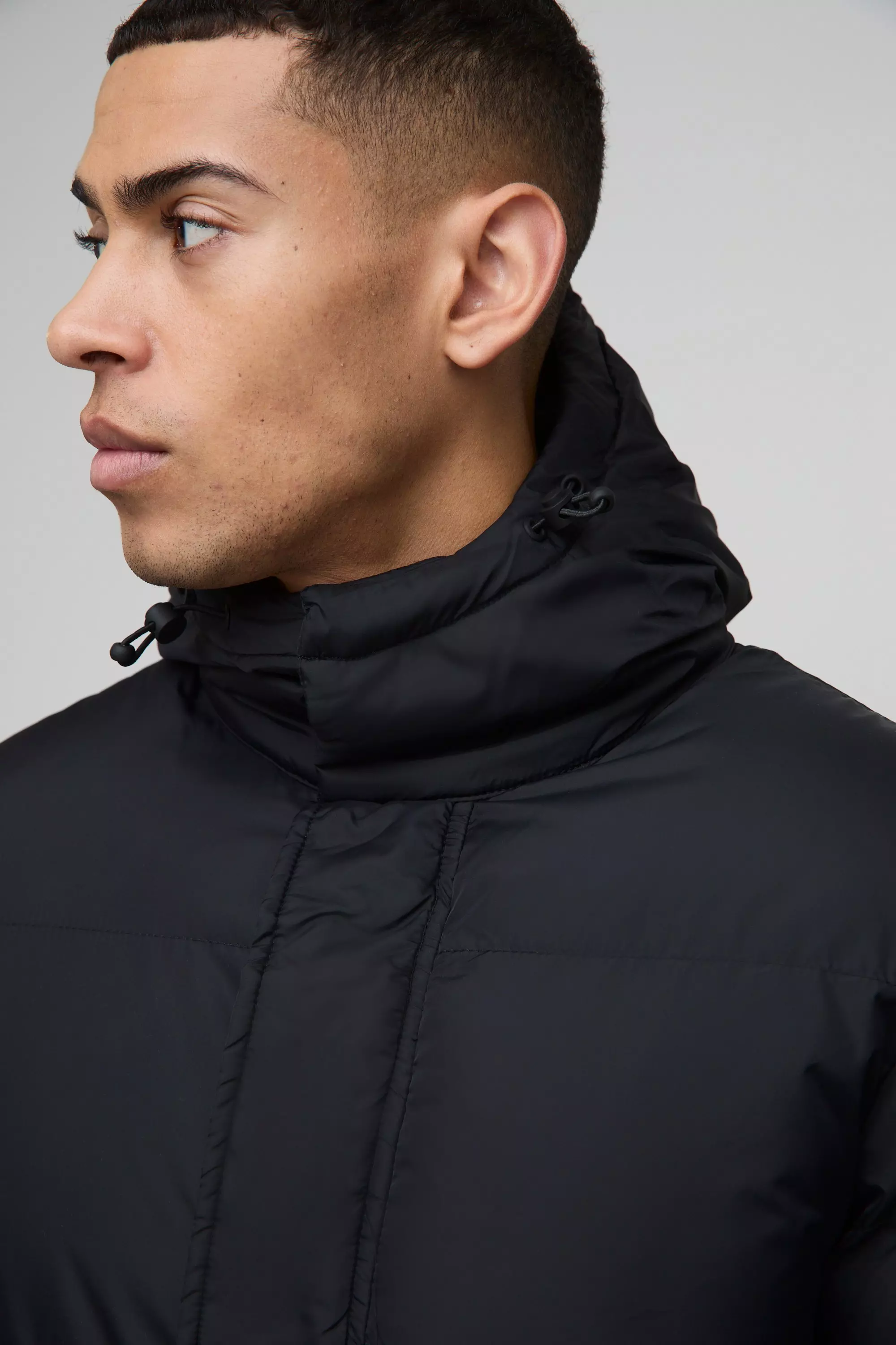 Mid length sale black puffer jacket