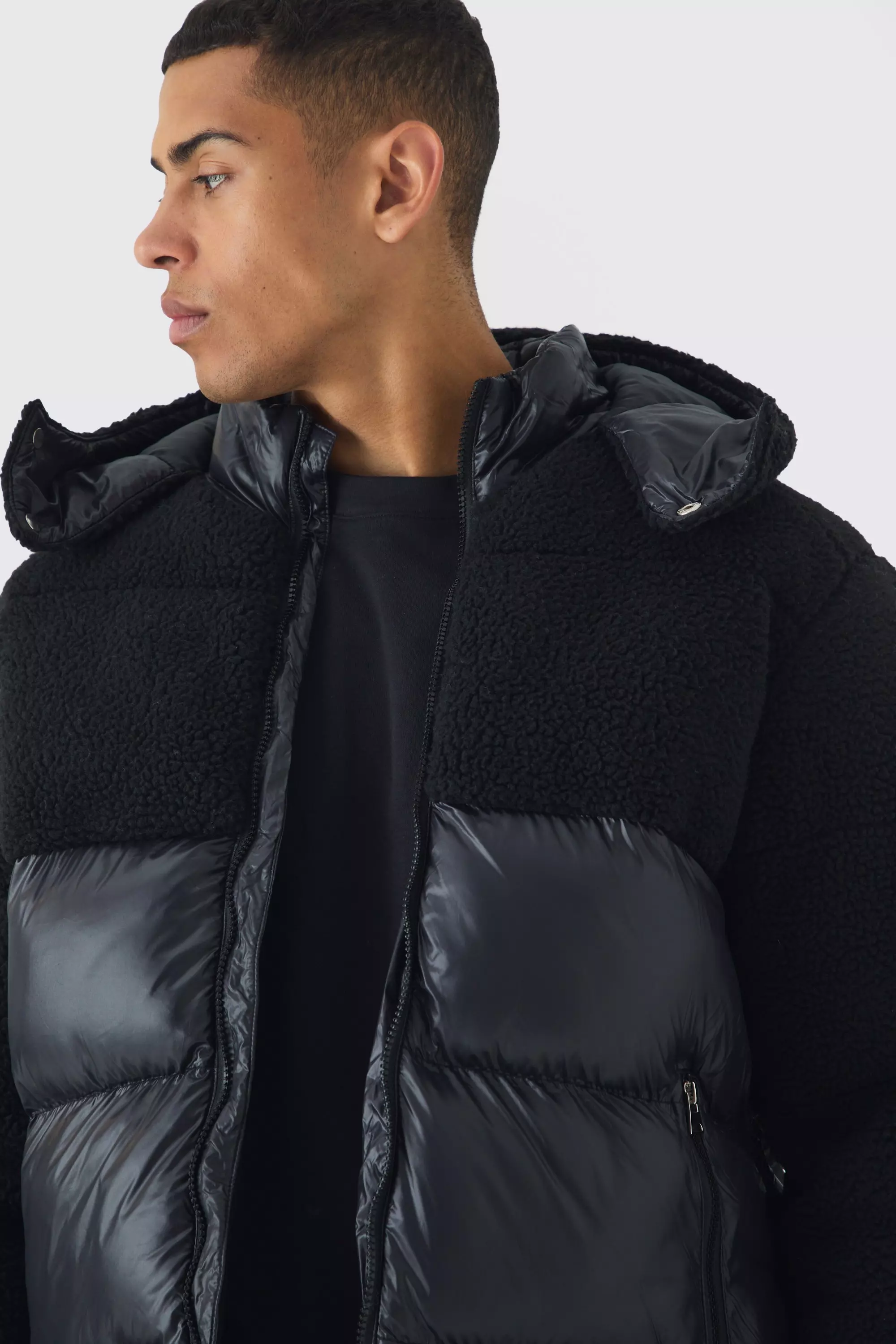 High Shine Hooded Puffer Jacket