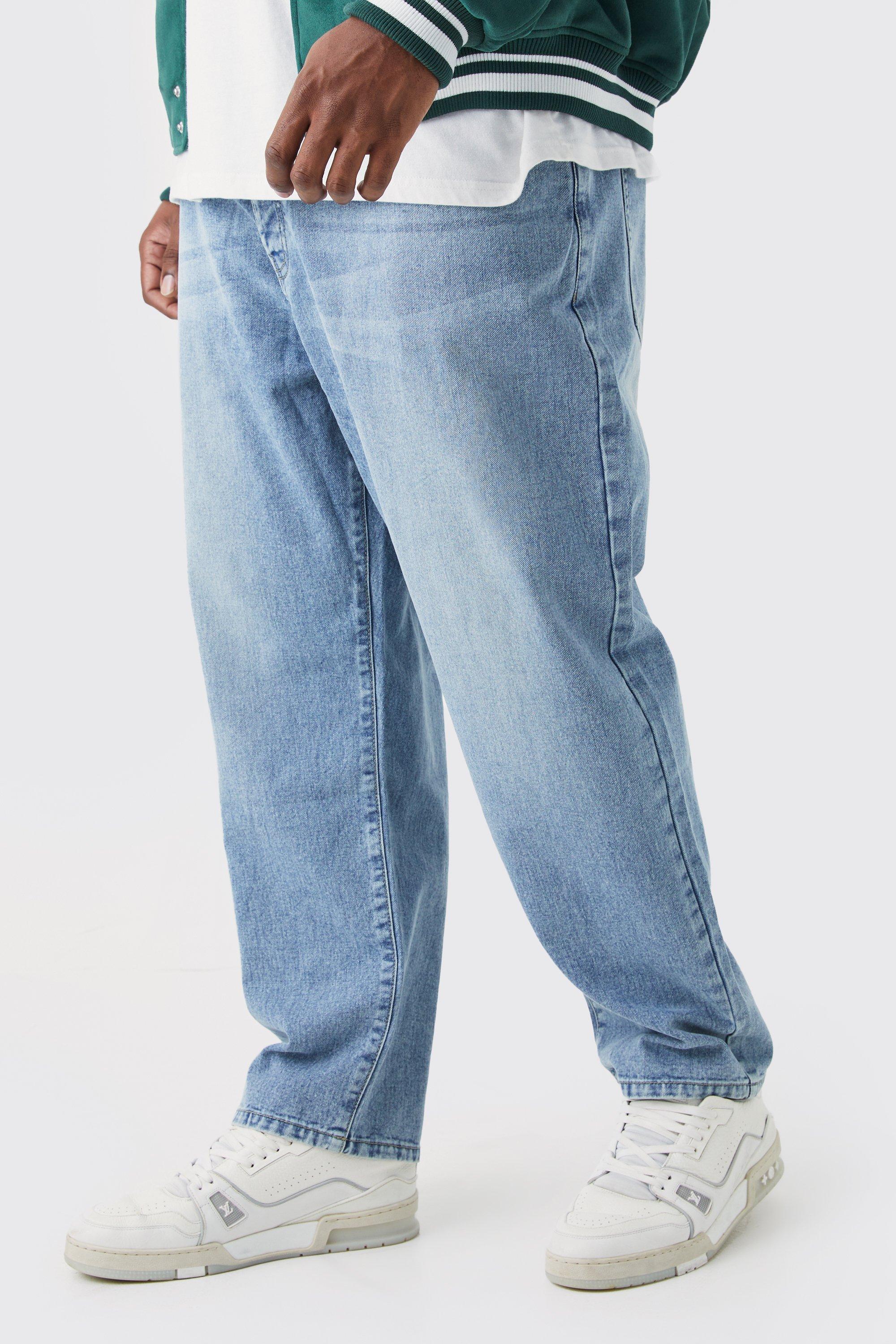 Image of Jeans Plus Size affusolati in denim rigido, Azzurro