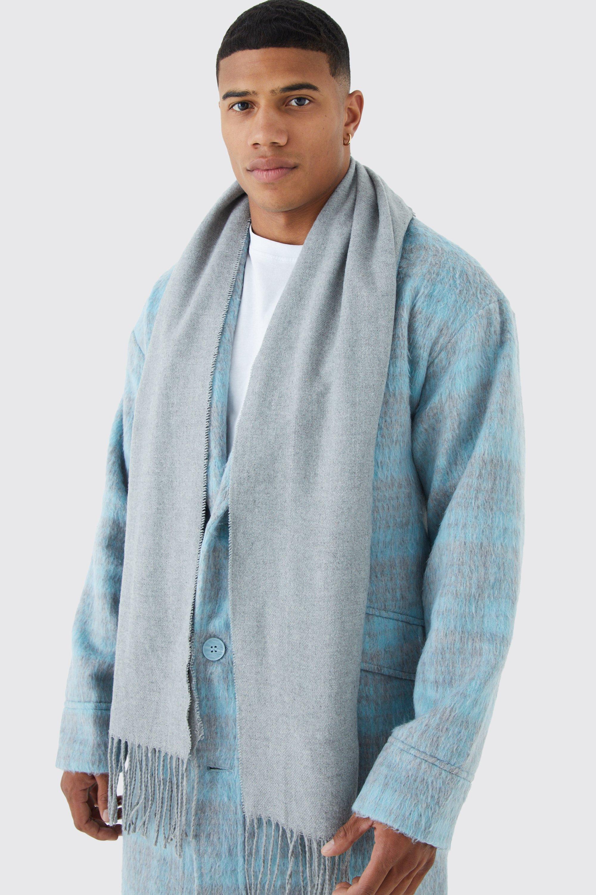 Mens Grey Plain Scarf, Grey