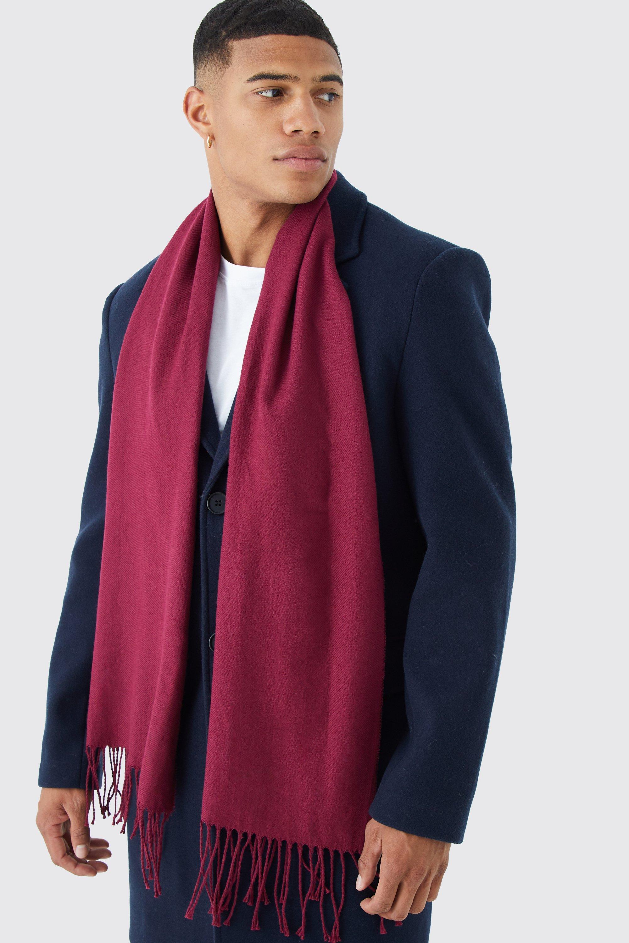 Mens Red Plain Scarf, Red