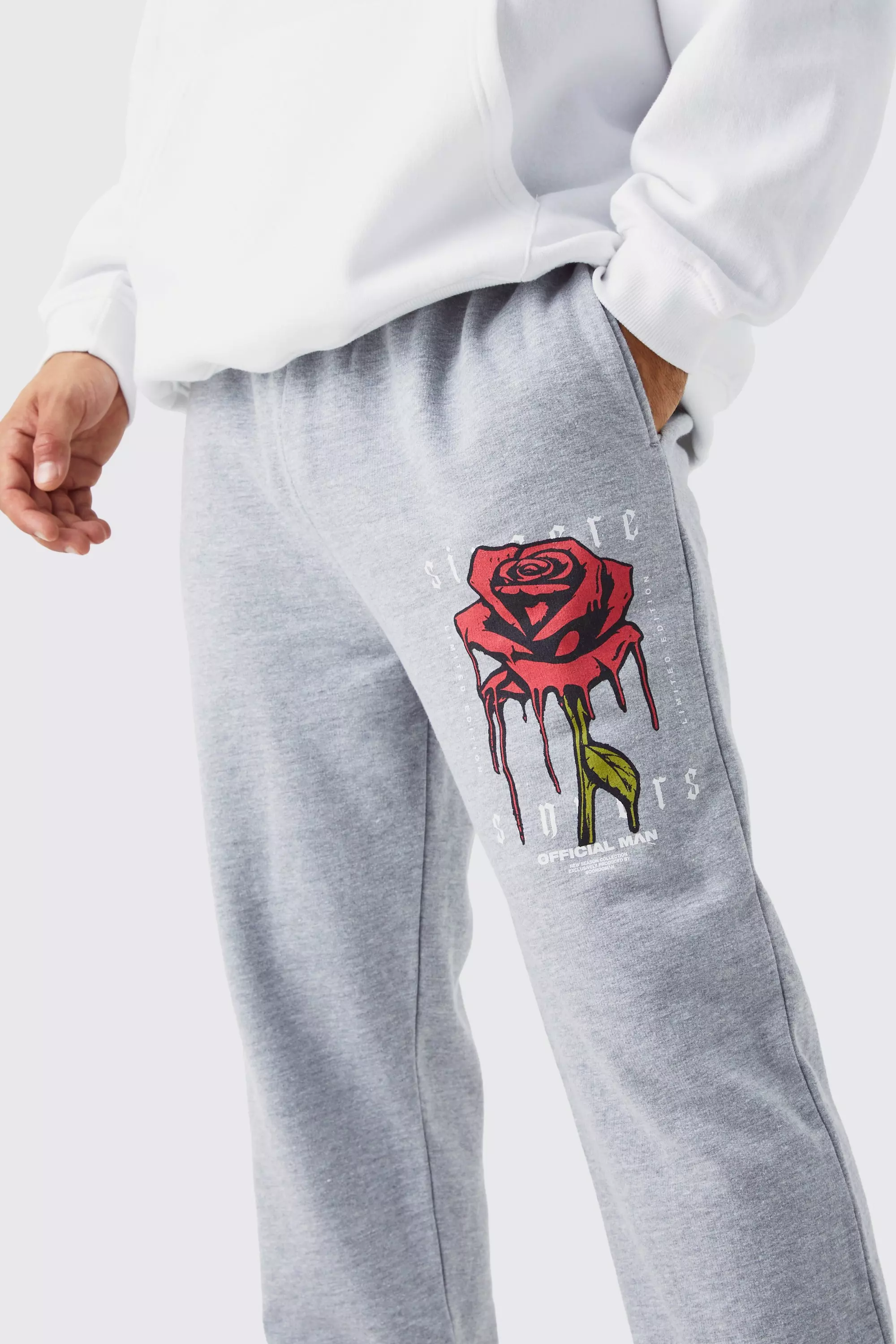 Rose Drip Graphic Sweatpants