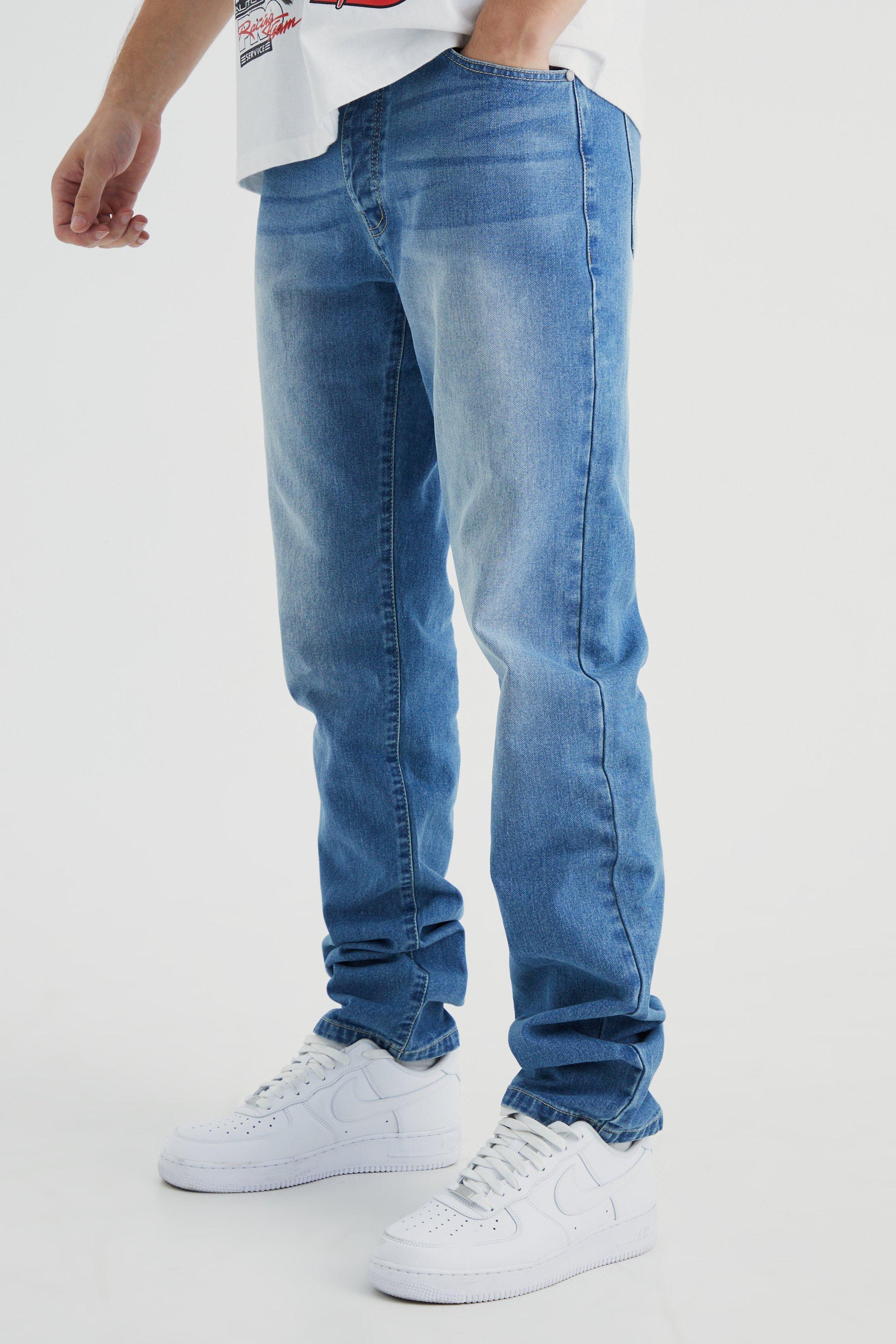 Jeans dritti Tall in denim rigido, Azzurro