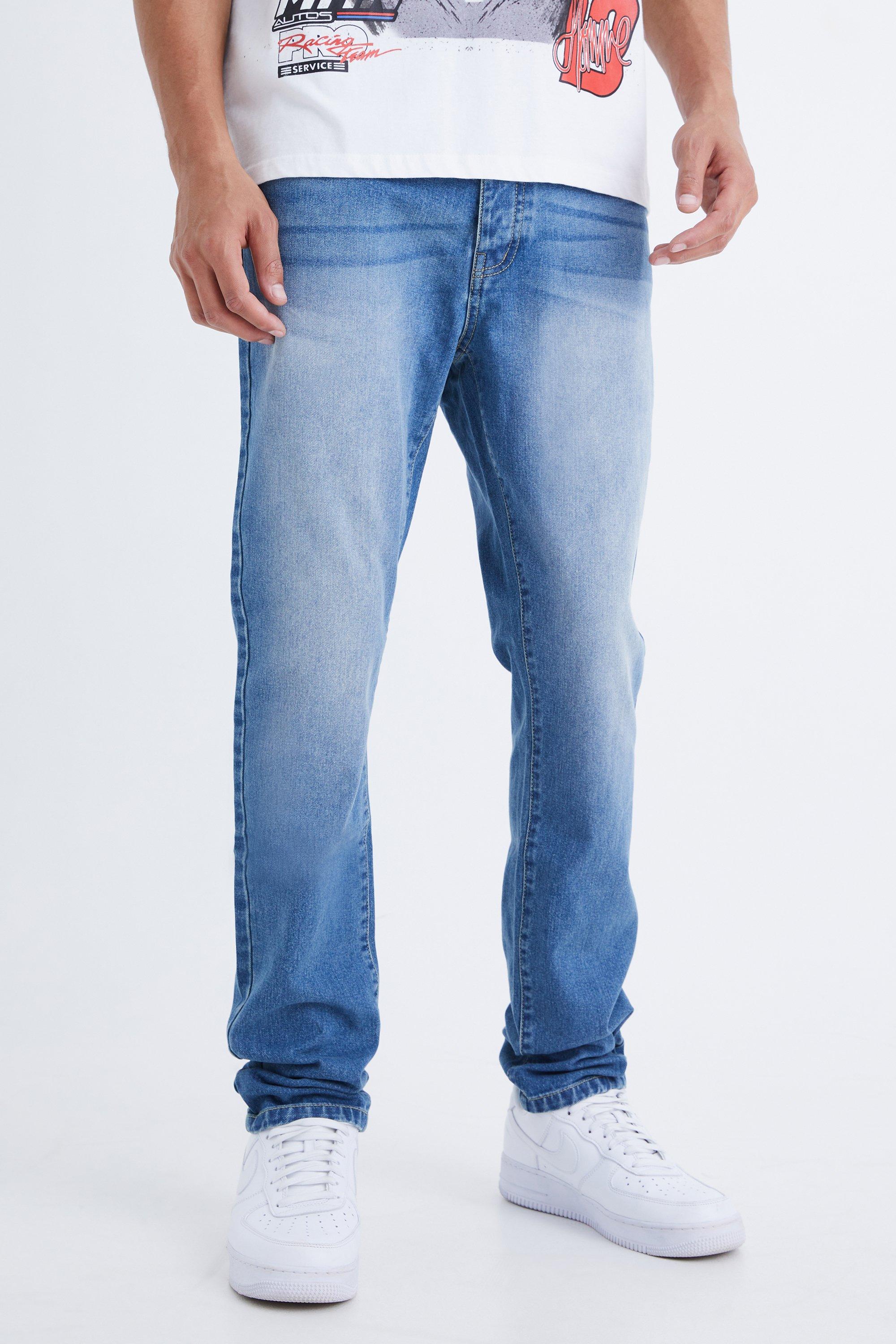 Jeans Tall Slim Fit in denim rigido, Azzurro