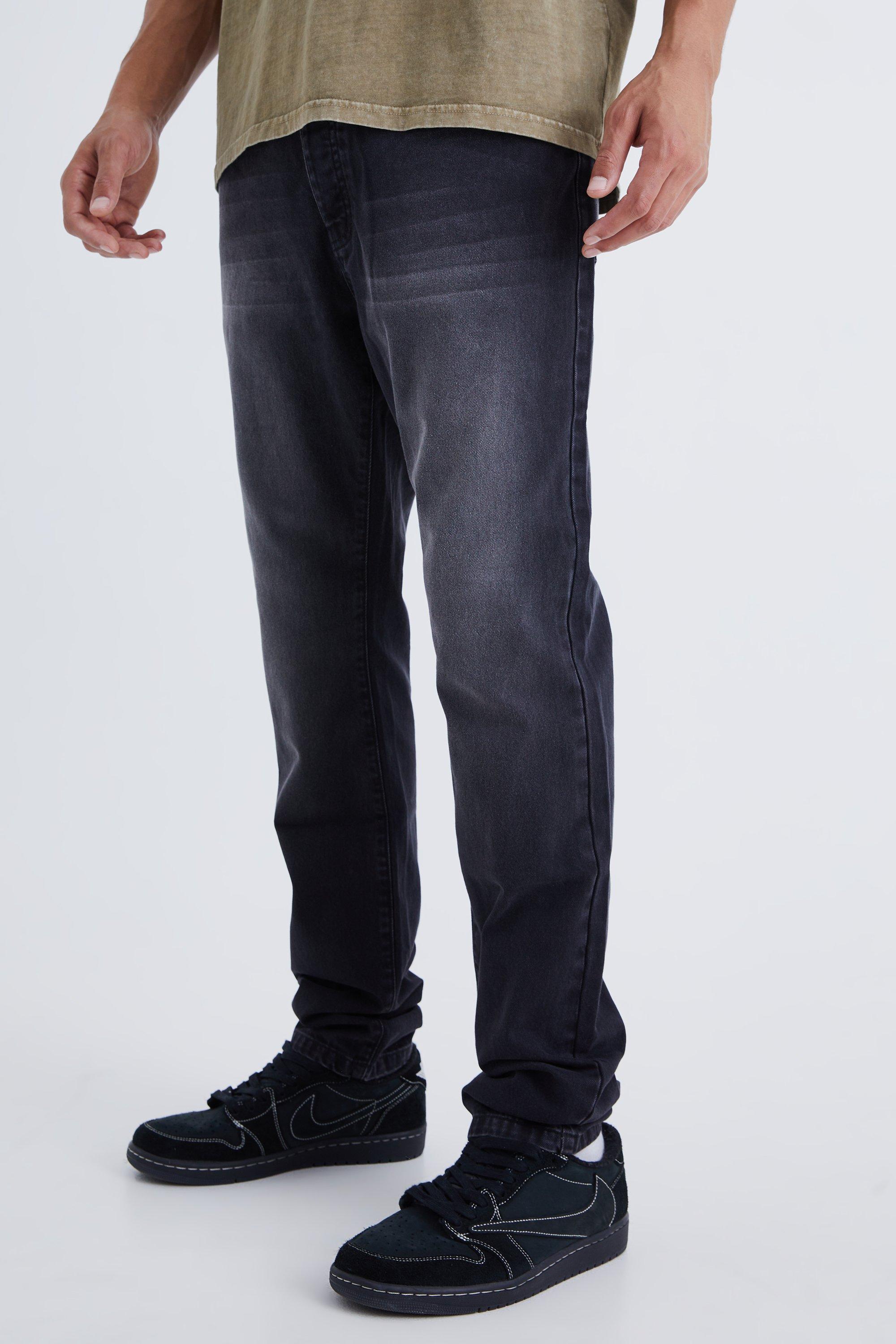 Jeans Tall Slim Fit in denim rigido, Nero