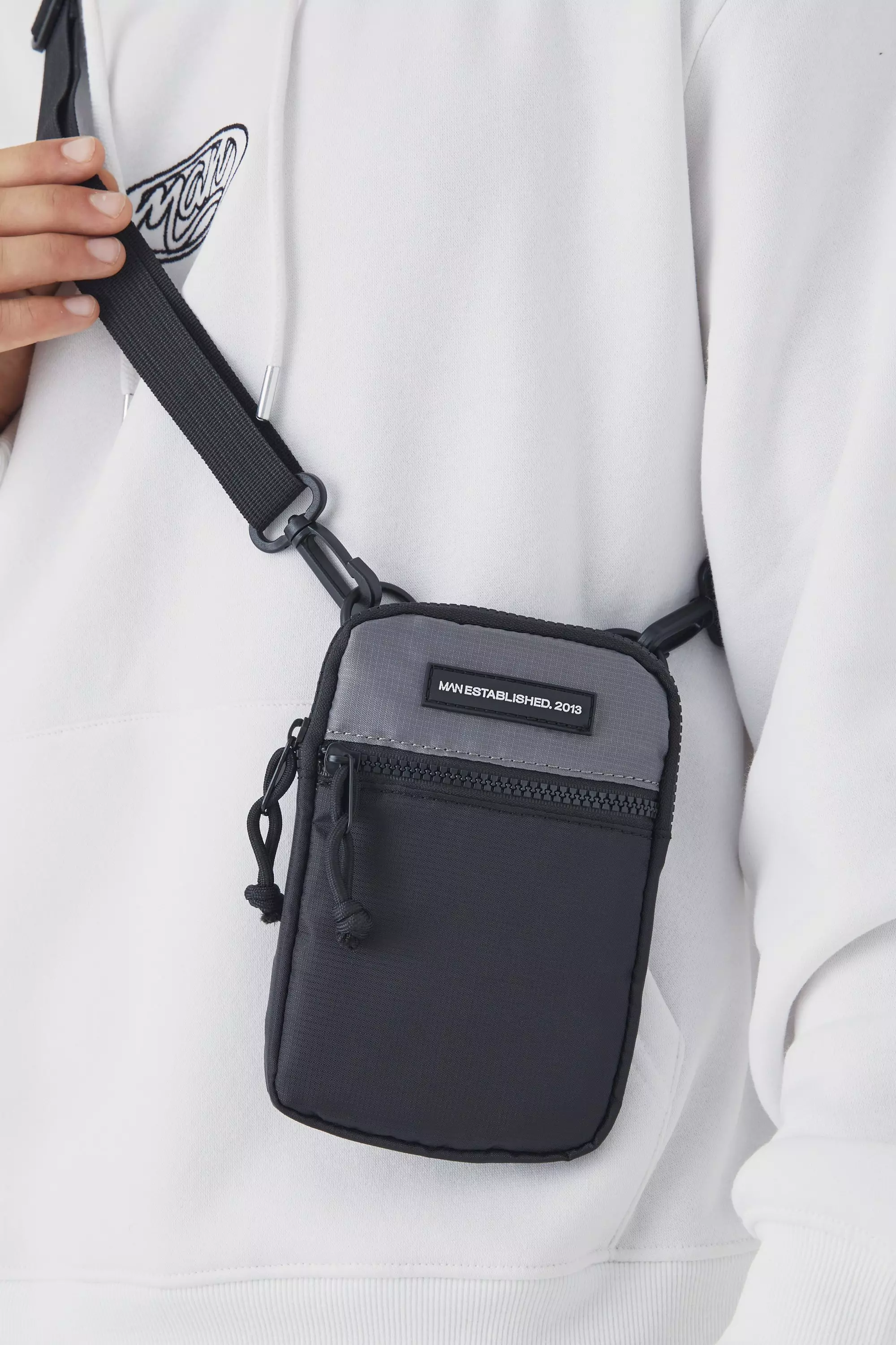 boohooMAN Mini Nylon Cross Body Bag