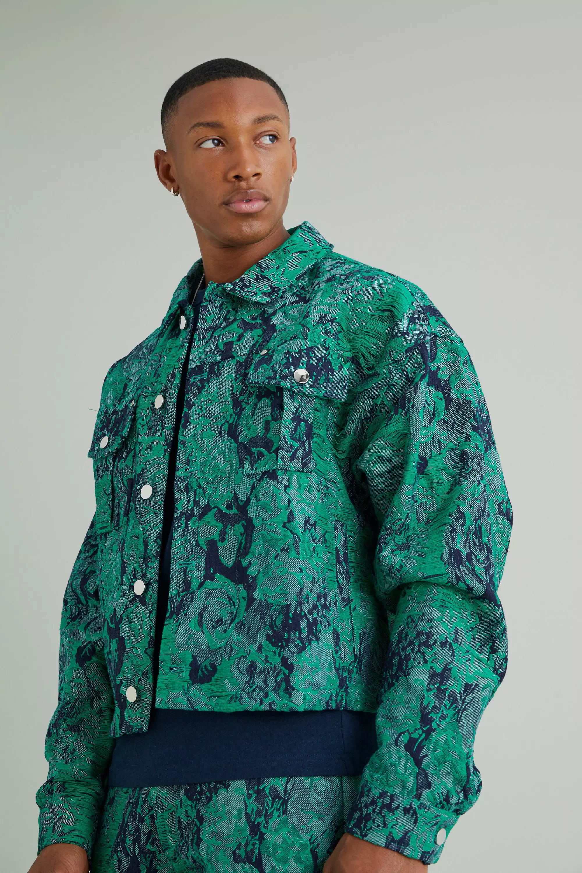 Louis Vuitton Distressed Floral Denim Jacket